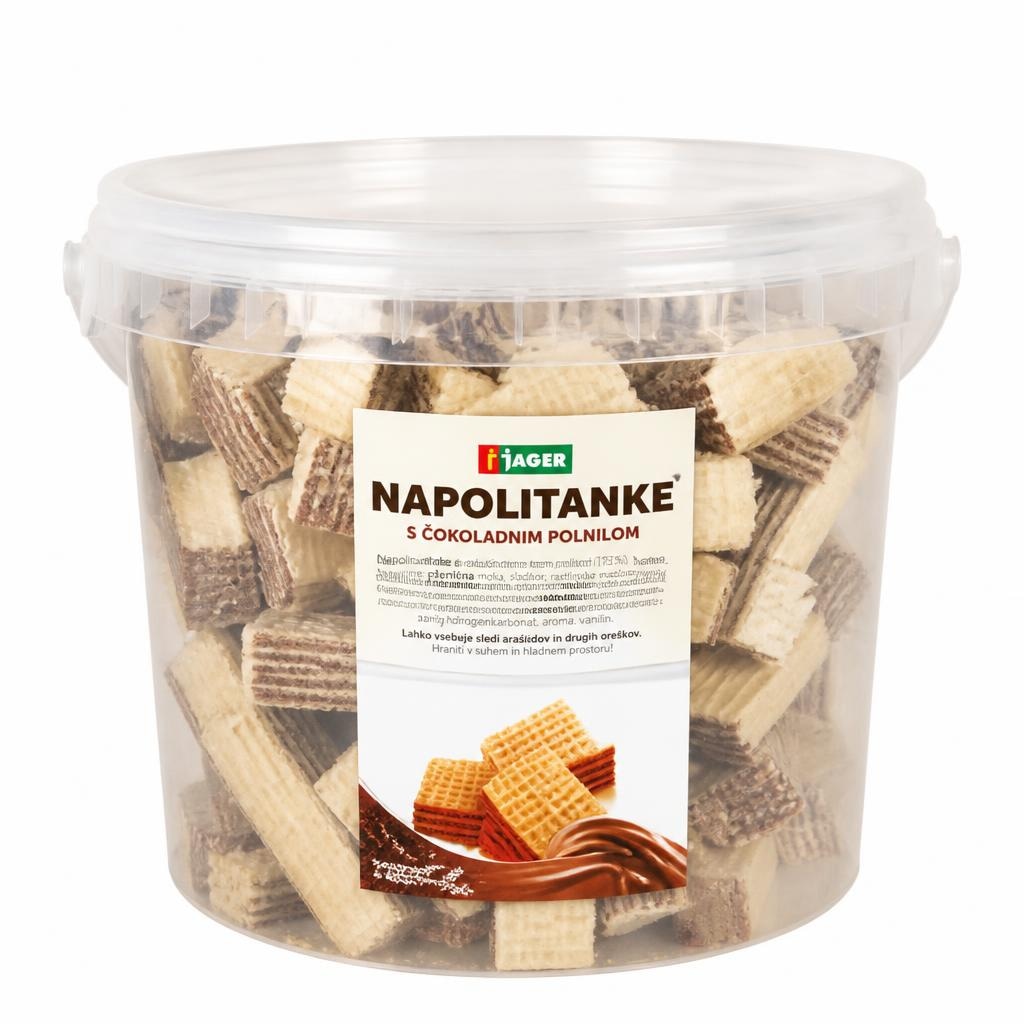 Napolitanke s čokoladnim polnilom 1,5 kg Akcija v trgovini Jager