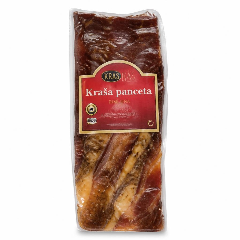 Dimljena kraška panceta Kras Akcija v trgovini E.Leclerc