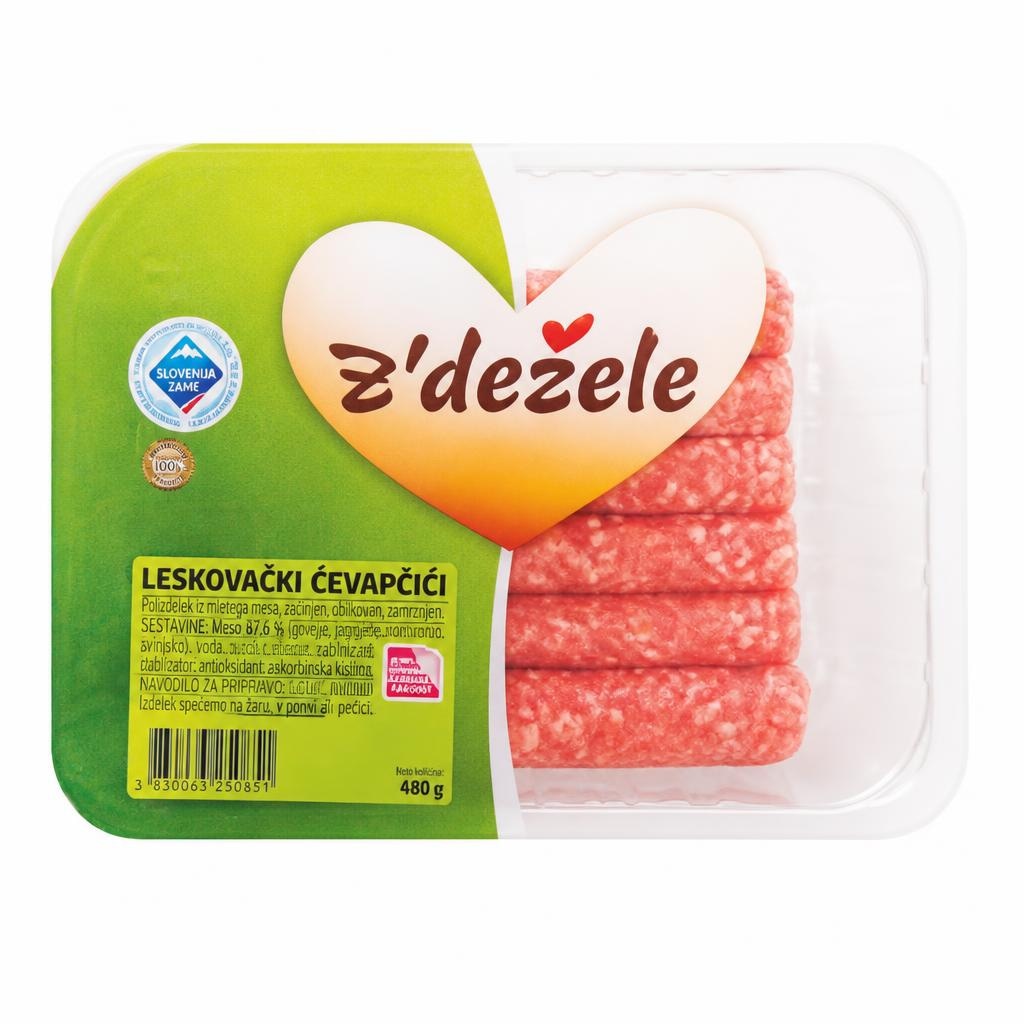 Leskovački čevapčiči Z'dežele 480 g - Akcija v trgovini E.Leclerc