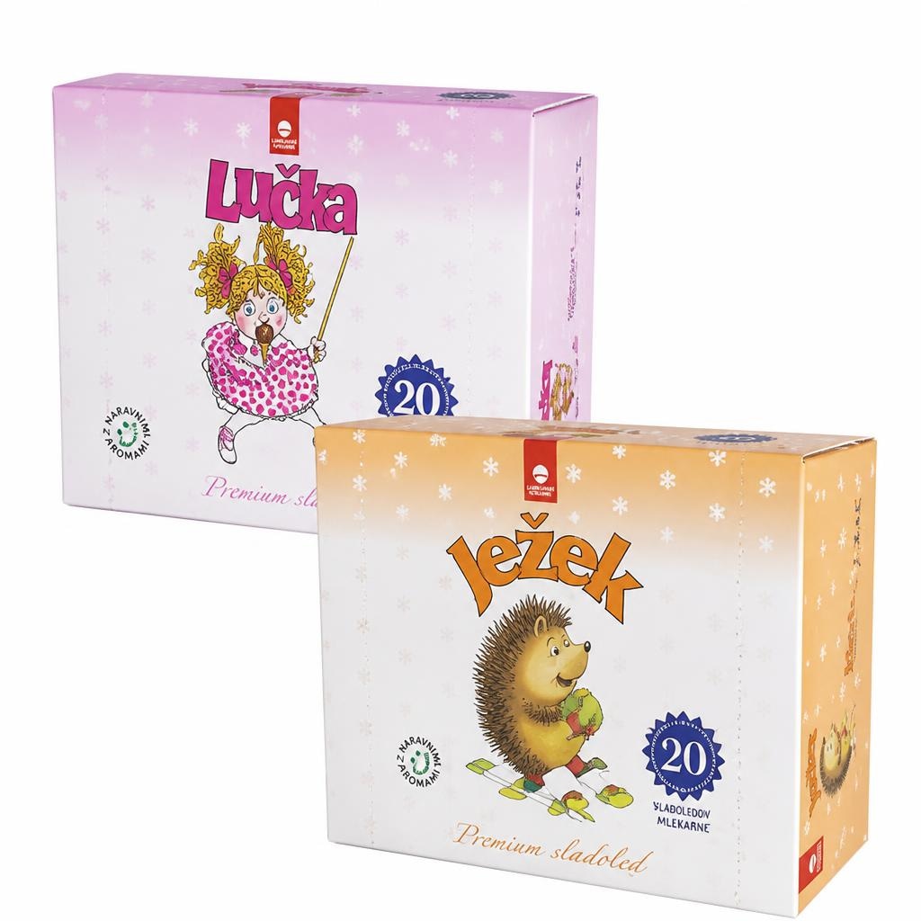 Ljubljanske mlekarne sladoled Lučka/Ježek 20 x 70 ml Akcija v trgovini Lidl