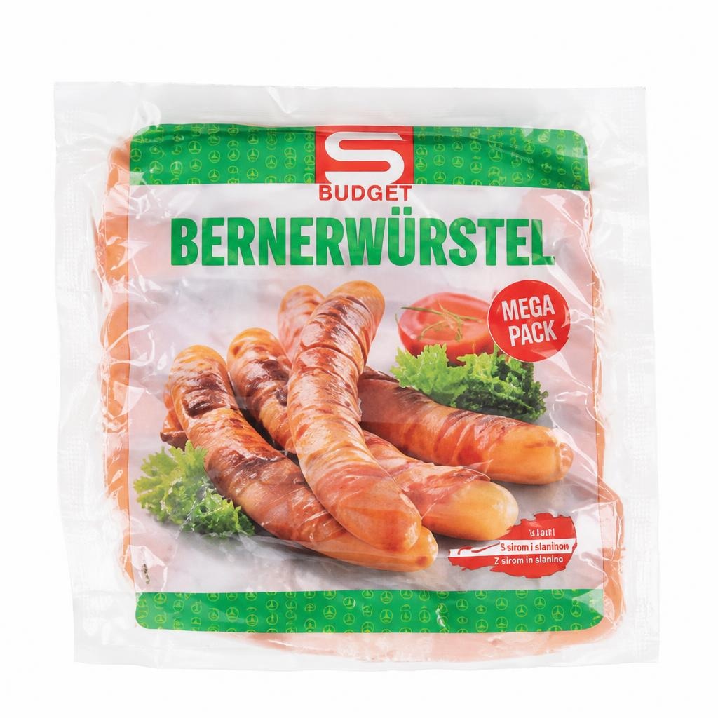 Klobase s sirom in slanino Bernerwürstel Budget 1000 g - Akcija v trgovini Spar