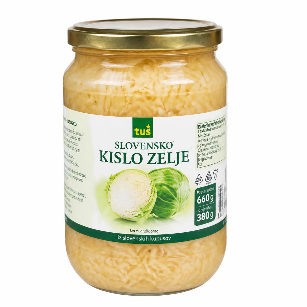 Tuš slovensko kislo zelje 660 g Akcija v trgovini Tuš