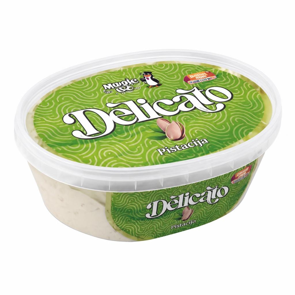 Sladoled Delicato Pistacija 900 ml - Akcija v trgovini Jager