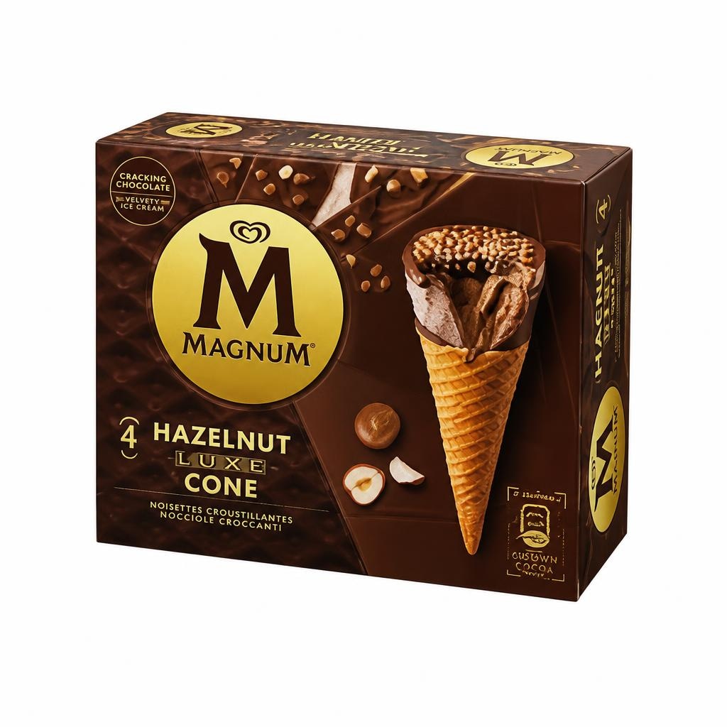 Sladoled v kornetu Magnum 4x 90 ml - Akcija v trgovini E.Leclerc