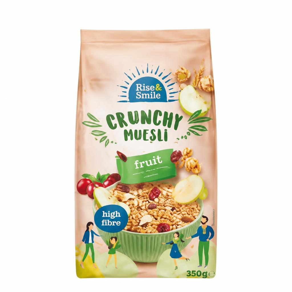 Musli hrustljavi Rise&Smile 350 g - Akcija v trgovini Mercator