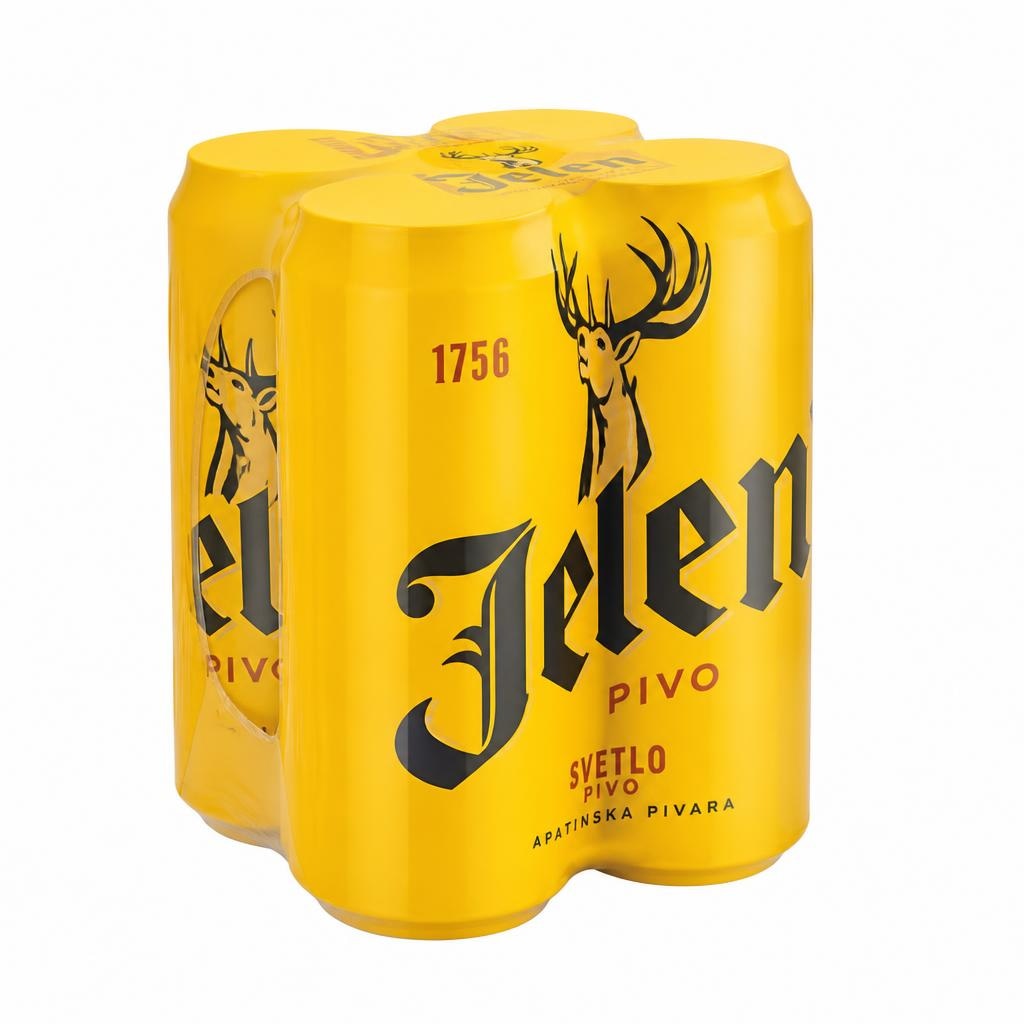 Svetlo pivo Jelen 4 x 0,5 l Akcija v trgovini E.Leclerc