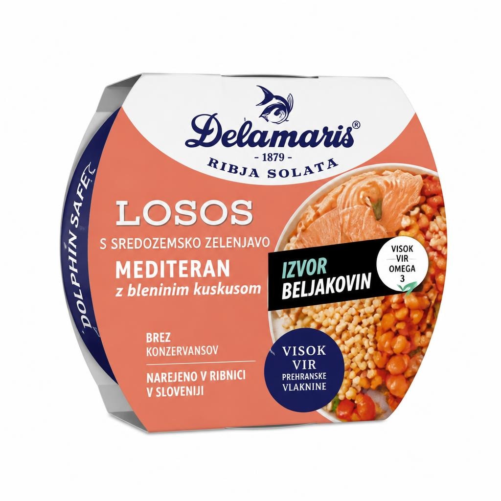 DELAMARIS Ribja solata Losos 170 g Akcija v trgovini Hofer