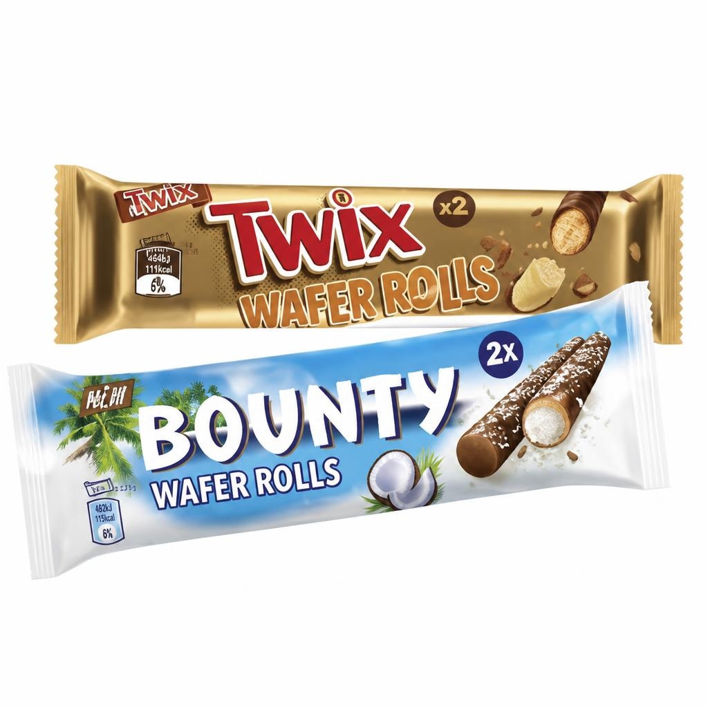 Vafelj rolls Bounty ali Twix 23,4 g ali 22,5 g Bounty, Twix - Akcija v trgovini Mercator