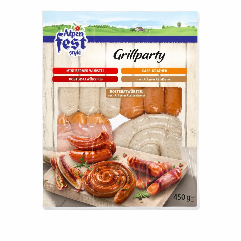 Alpenfest Izbor klobas za žar 450 g - Akcija v trgovini Lidl