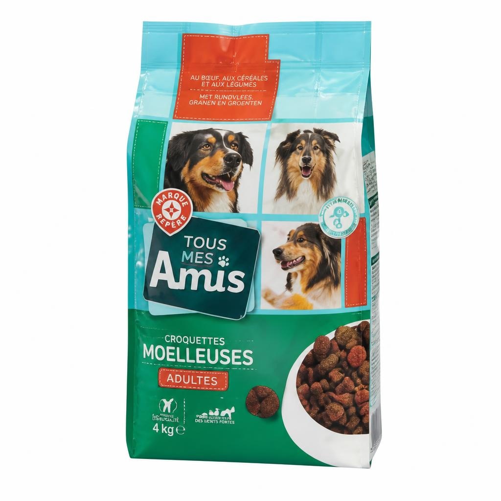 Tous Mes Amis Mehki briketi za pse 4 kg - Akcija v trgovini E.Leclerc