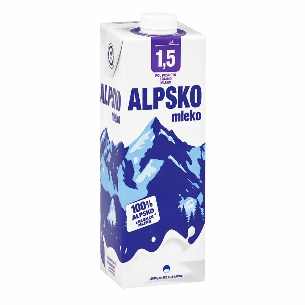 Alpsko mleko 1 l Ljubljanske mlekarne Akcija u trgovini Spar