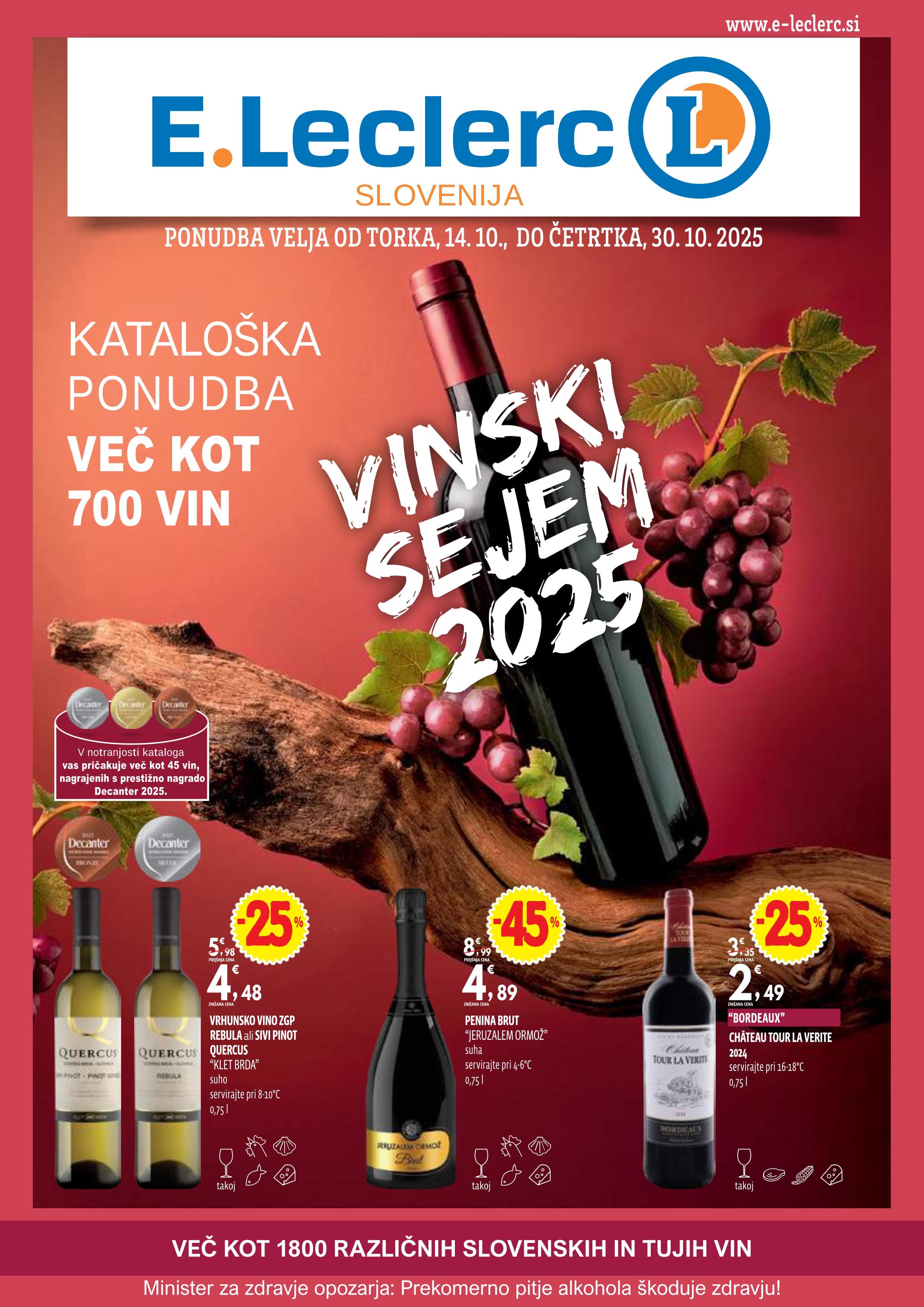 Stran 1. E.Leclerc kataloga - Akcije od 14.10. do 30.10.2025.