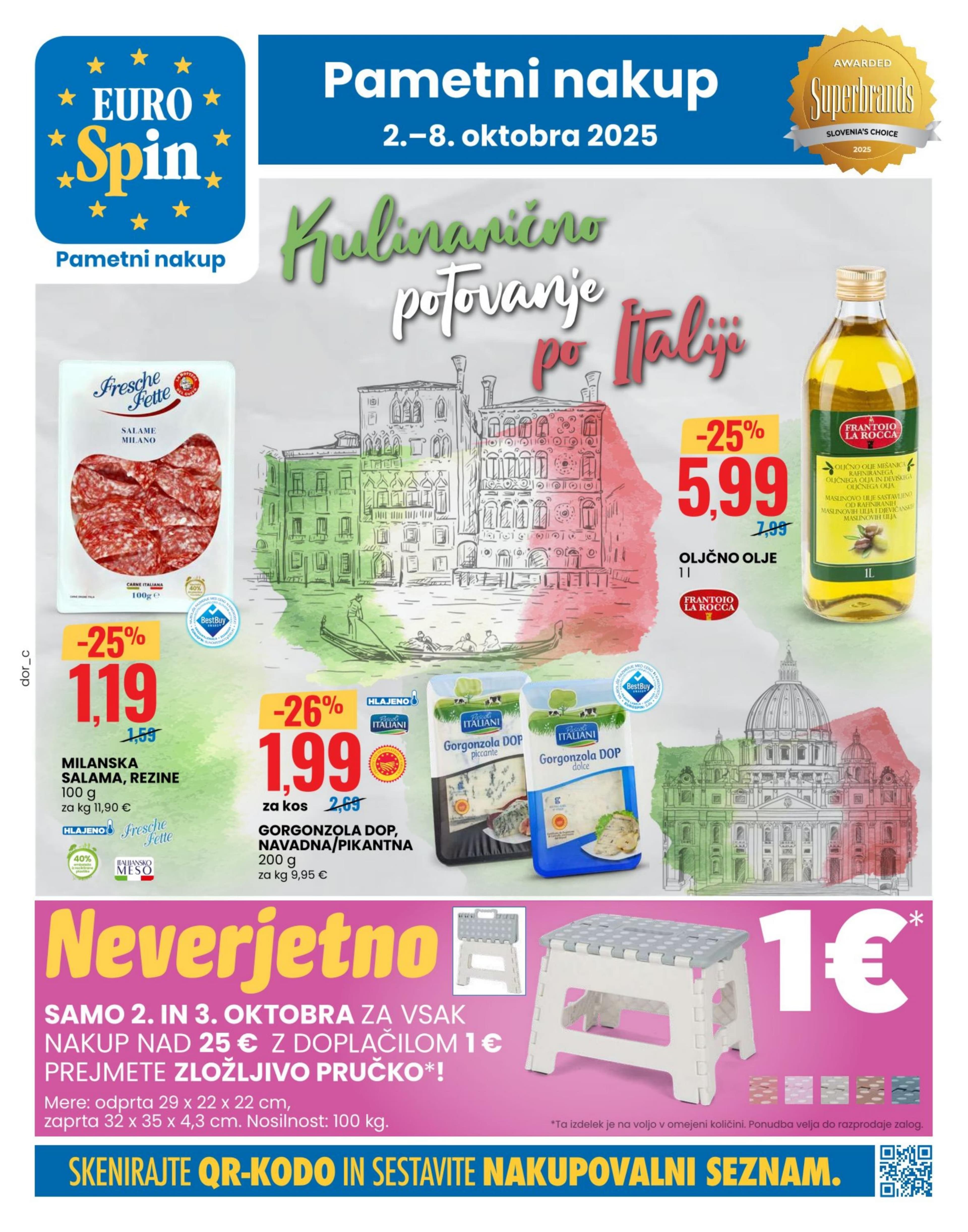 Stran 1. Eurospin kataloga - Akcije od 02.10. do 08.10.2025.
