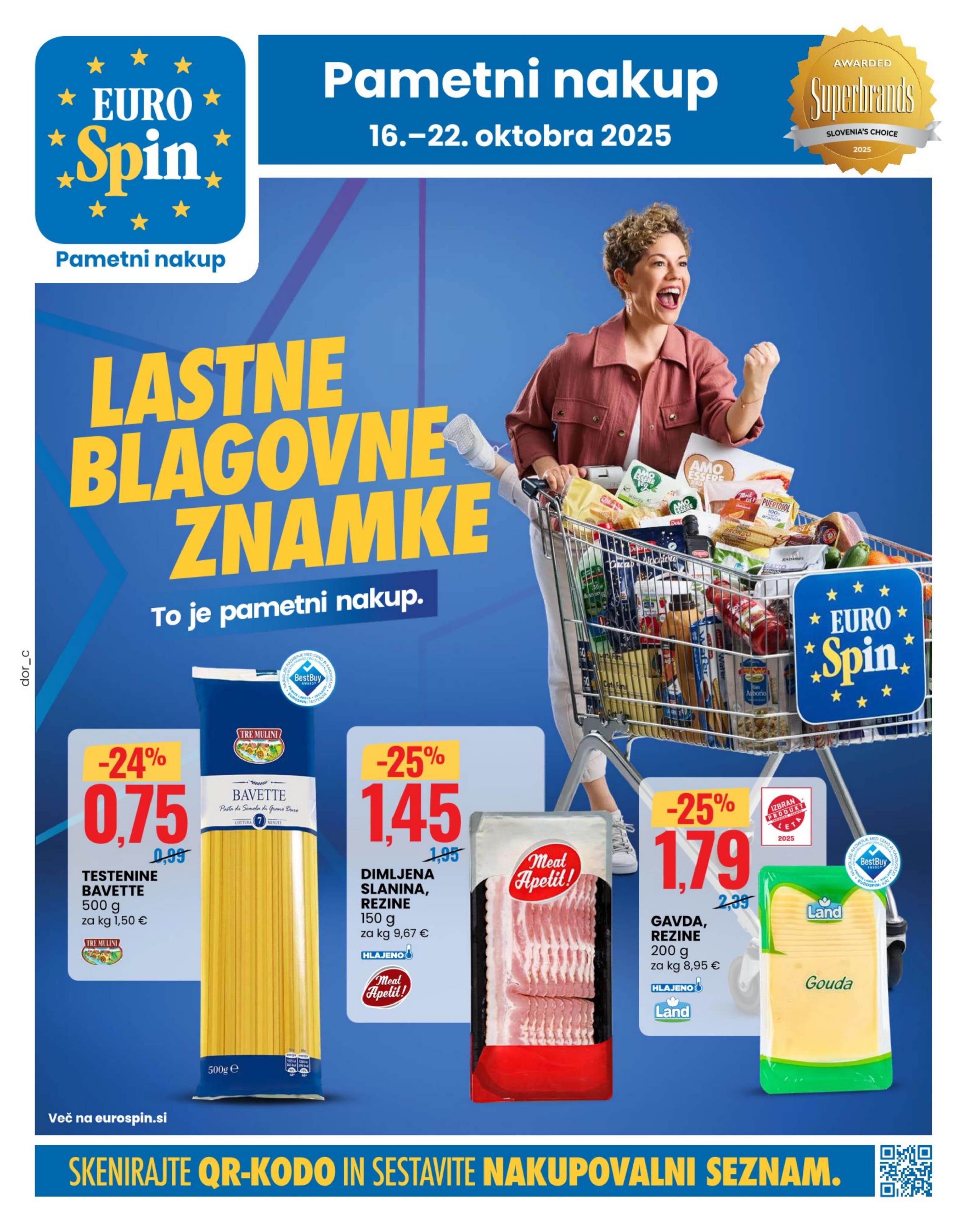 Stran 1. Eurospin kataloga - Akcije od 16.10. do 22.10.2025.