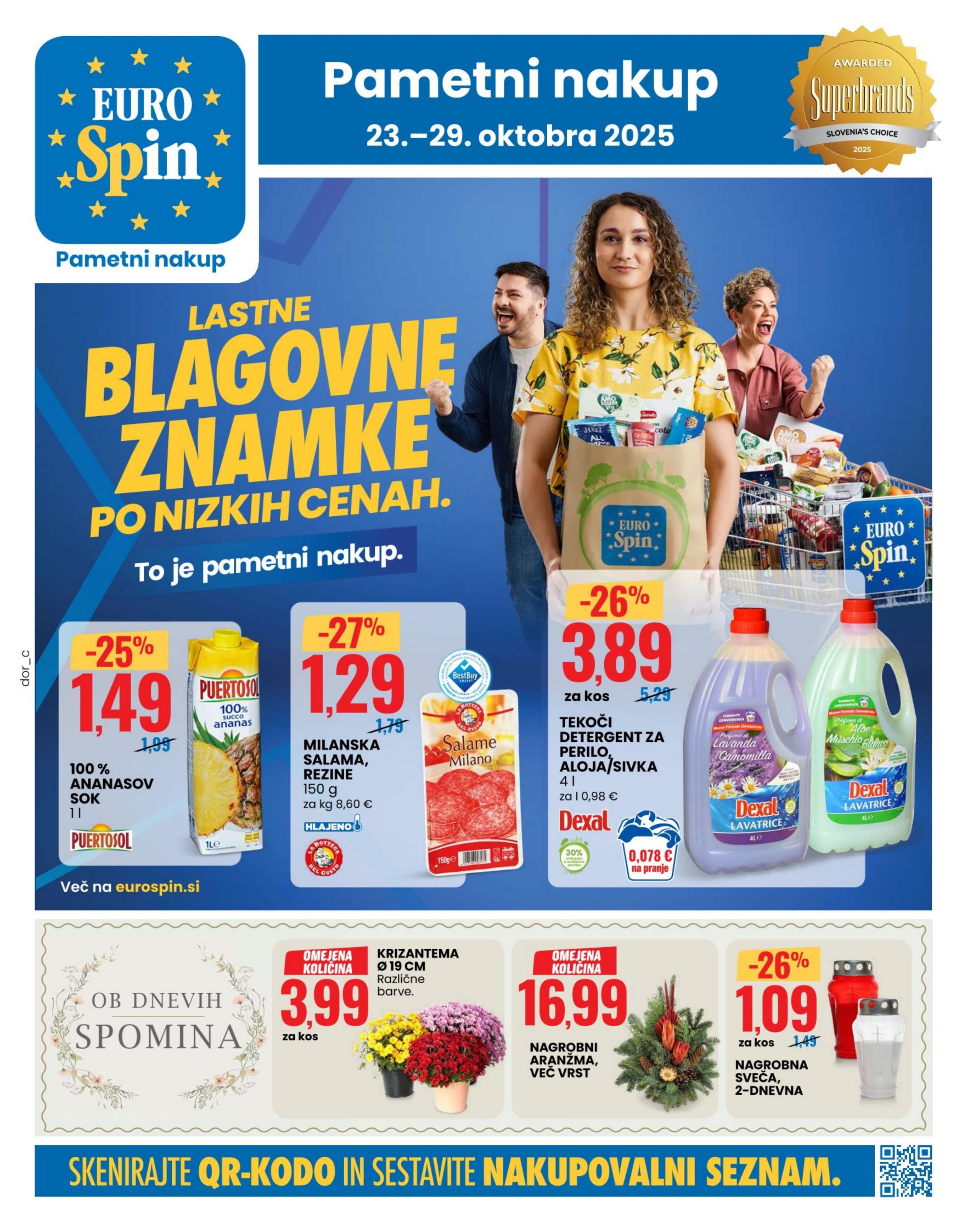 Stran 1. Eurospin kataloga - Akcije od 23.10. do 29.10.2025.