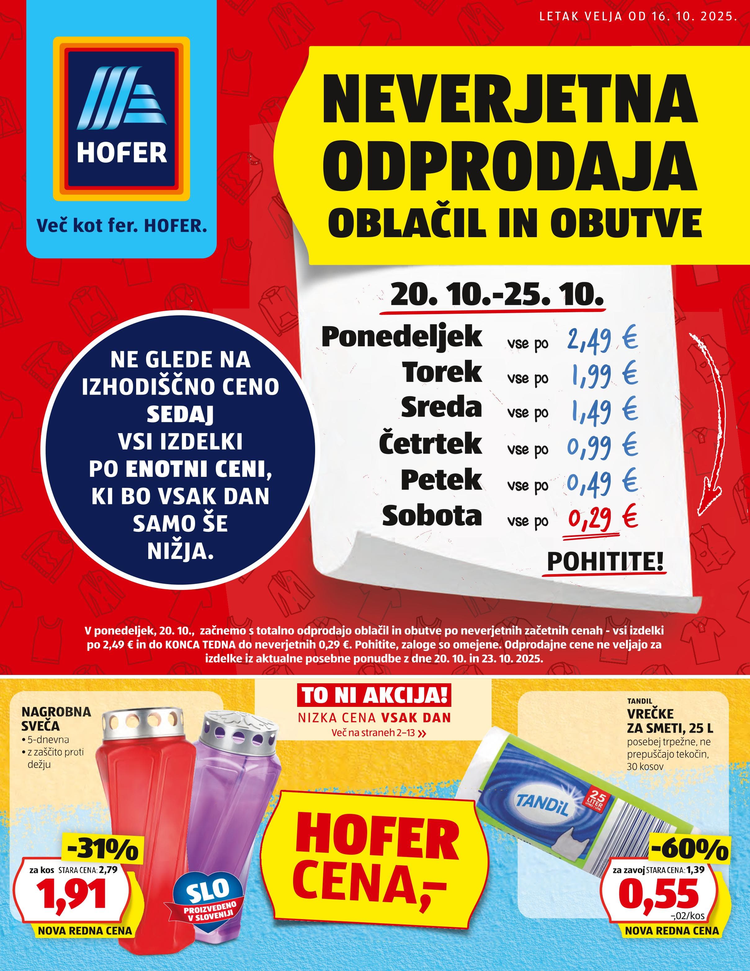 Stran 1. Hofer kataloga - Akcije od 16.10. do 25.10.2025.