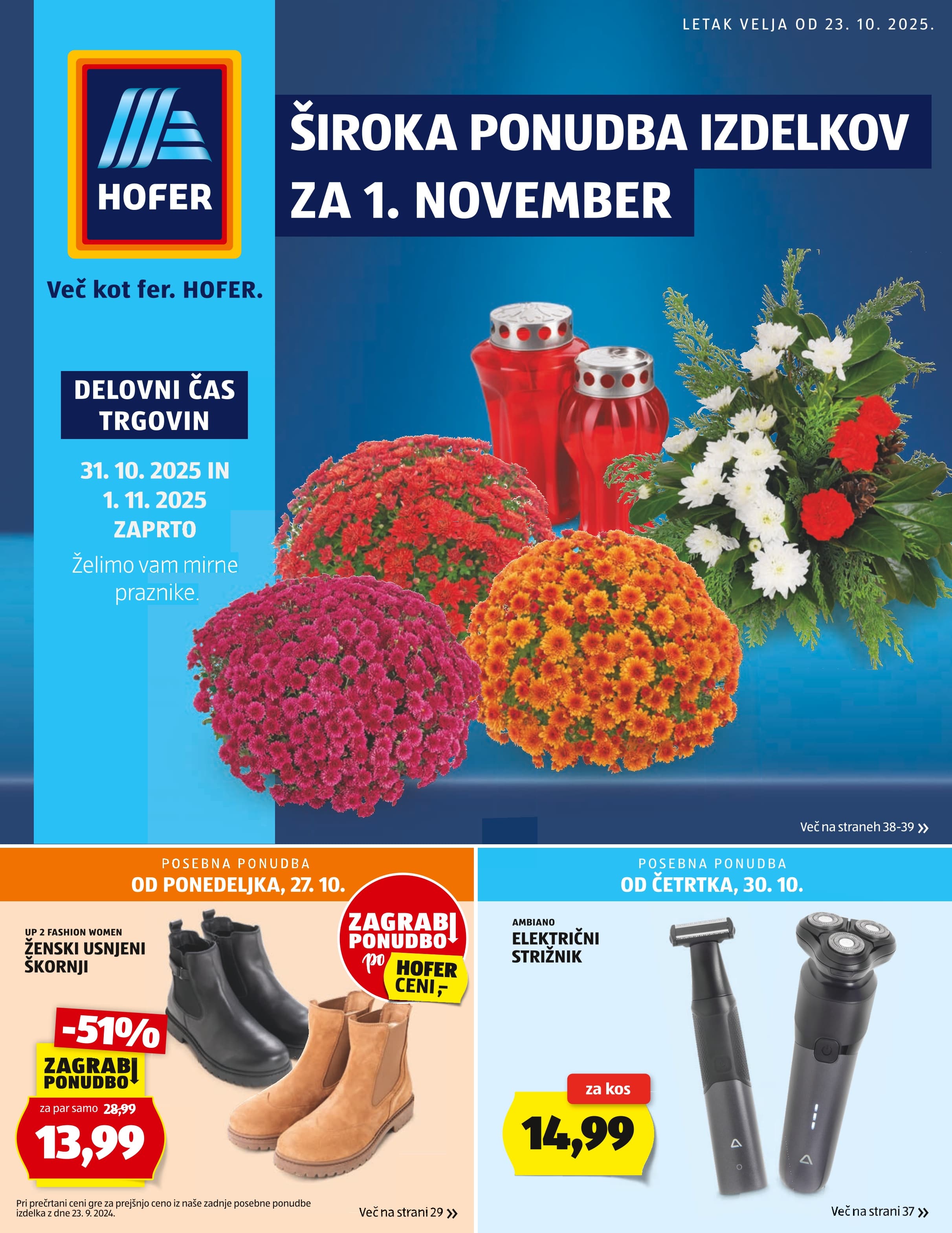 Stran 1. Hofer kataloga - Akcije od 23.10. do 31.10.2025.