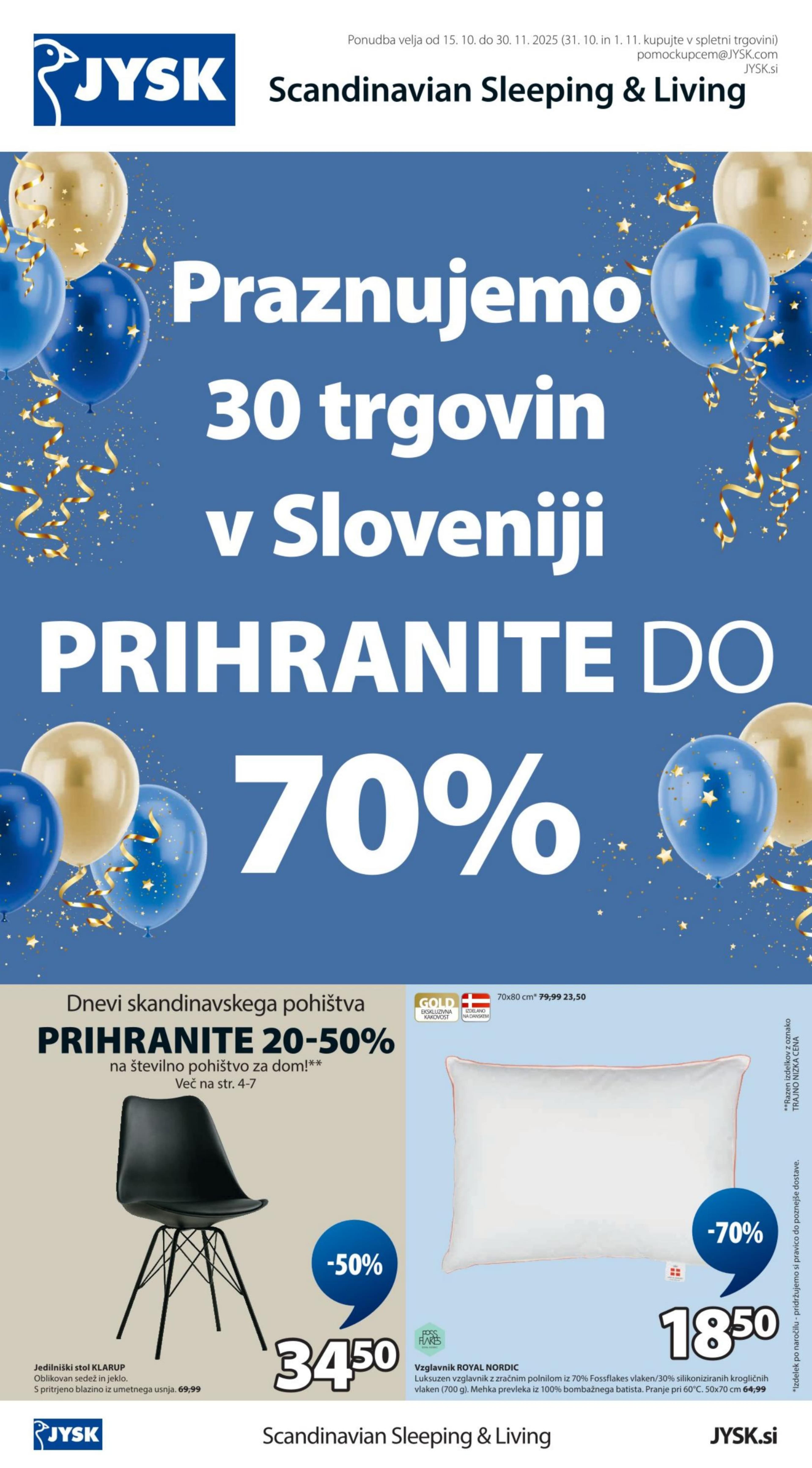 Stran 1. Jysk kataloga - Akcije od 15.10. do 30.11.2025.
