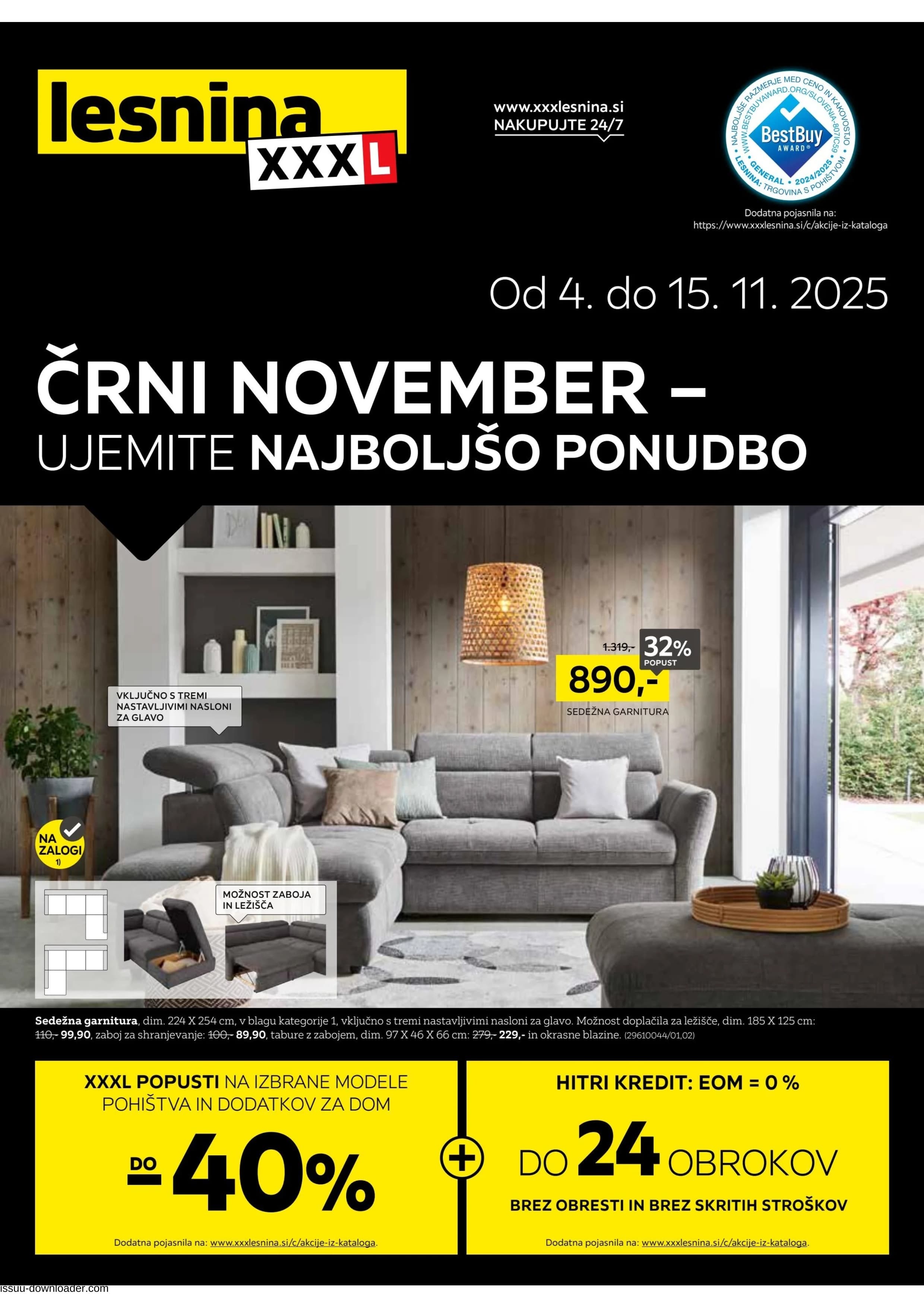 Stran 1. Lesnina kataloga - Akcije od 04.11. do 15.11.2025.