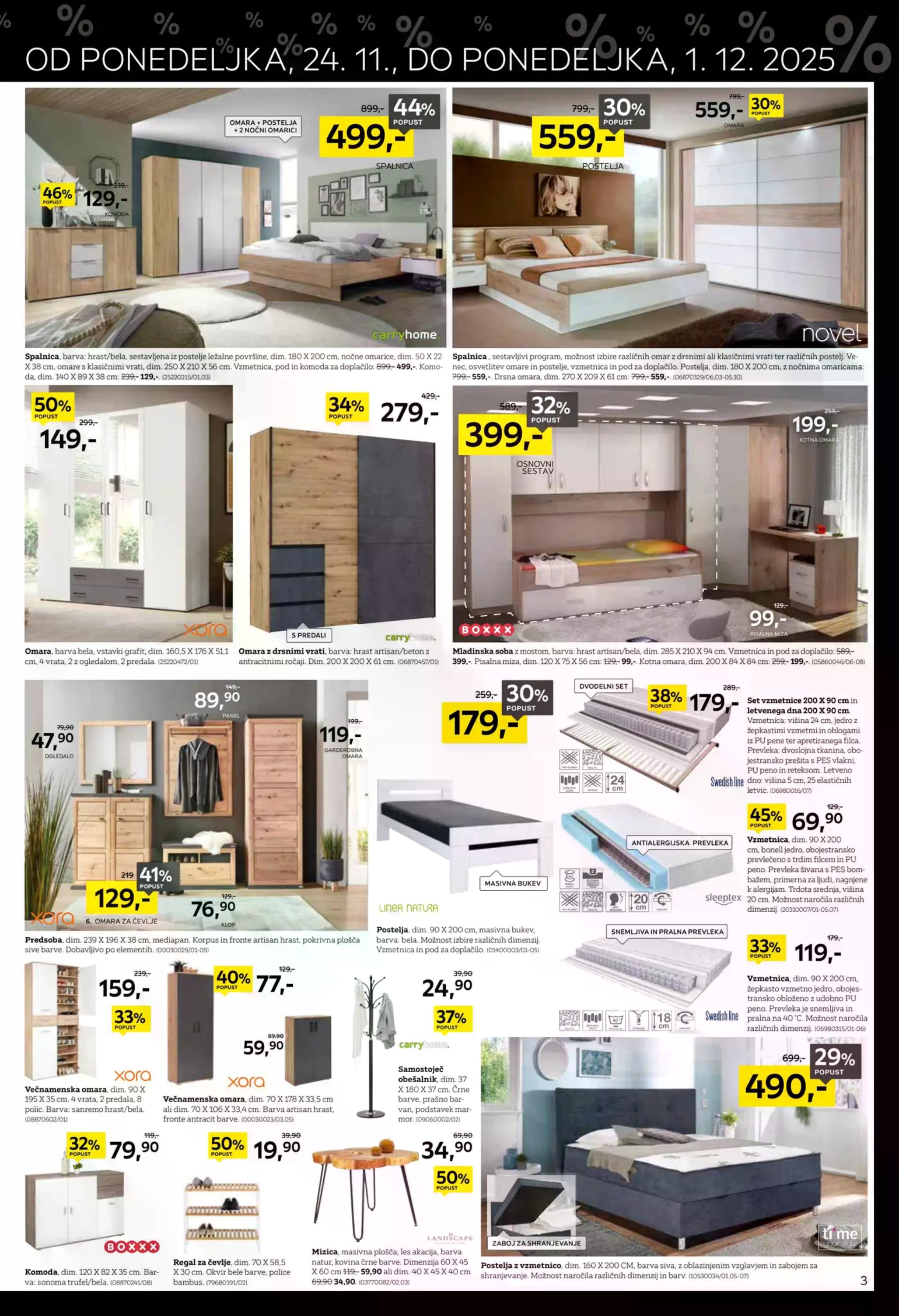 Stran 3. Lesnina kataloga - Akcije od 24.11. do 01.12.2025.