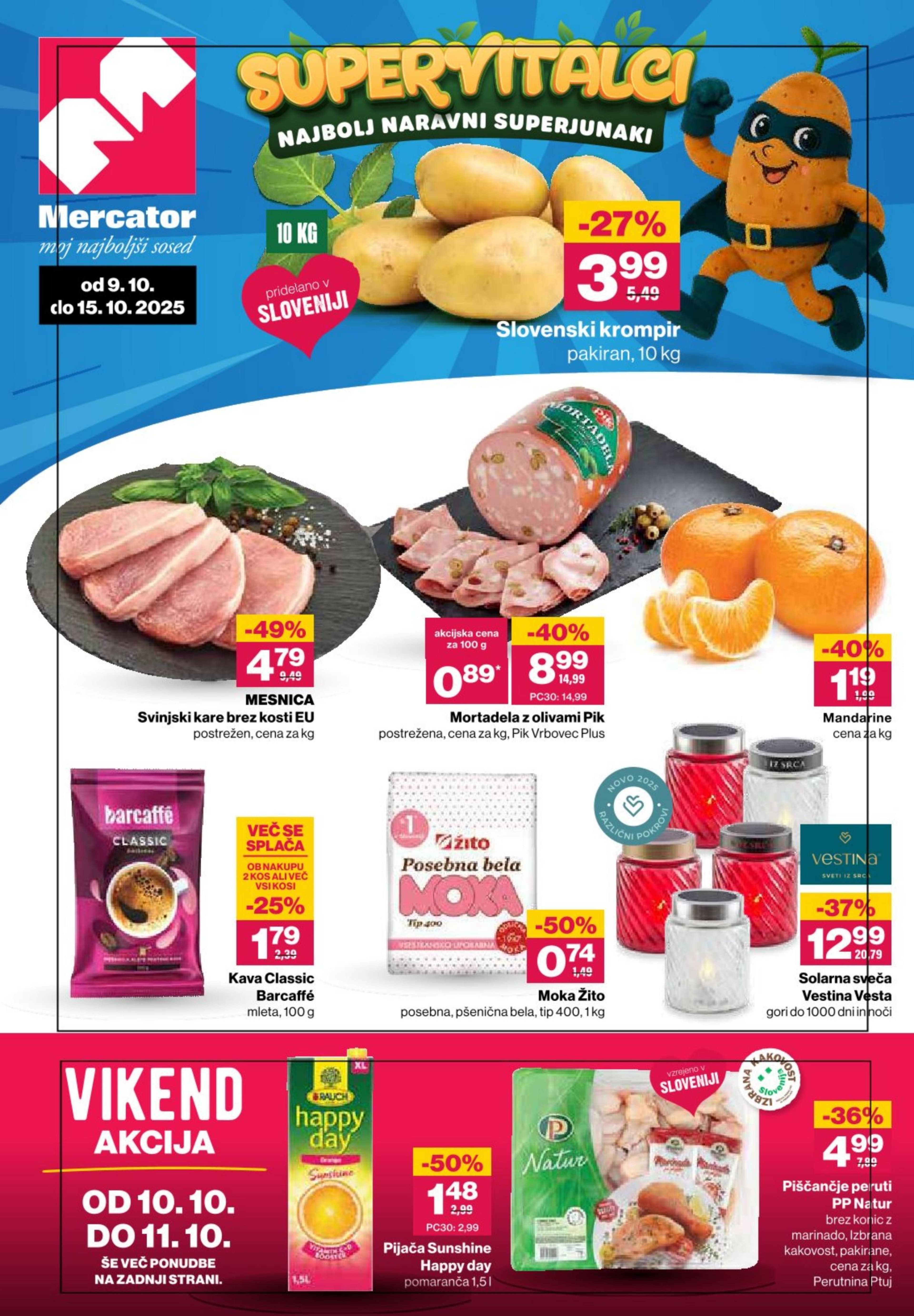 Stran 1. Mercator kataloga - Akcije od 09.10. do 15.10.2025.