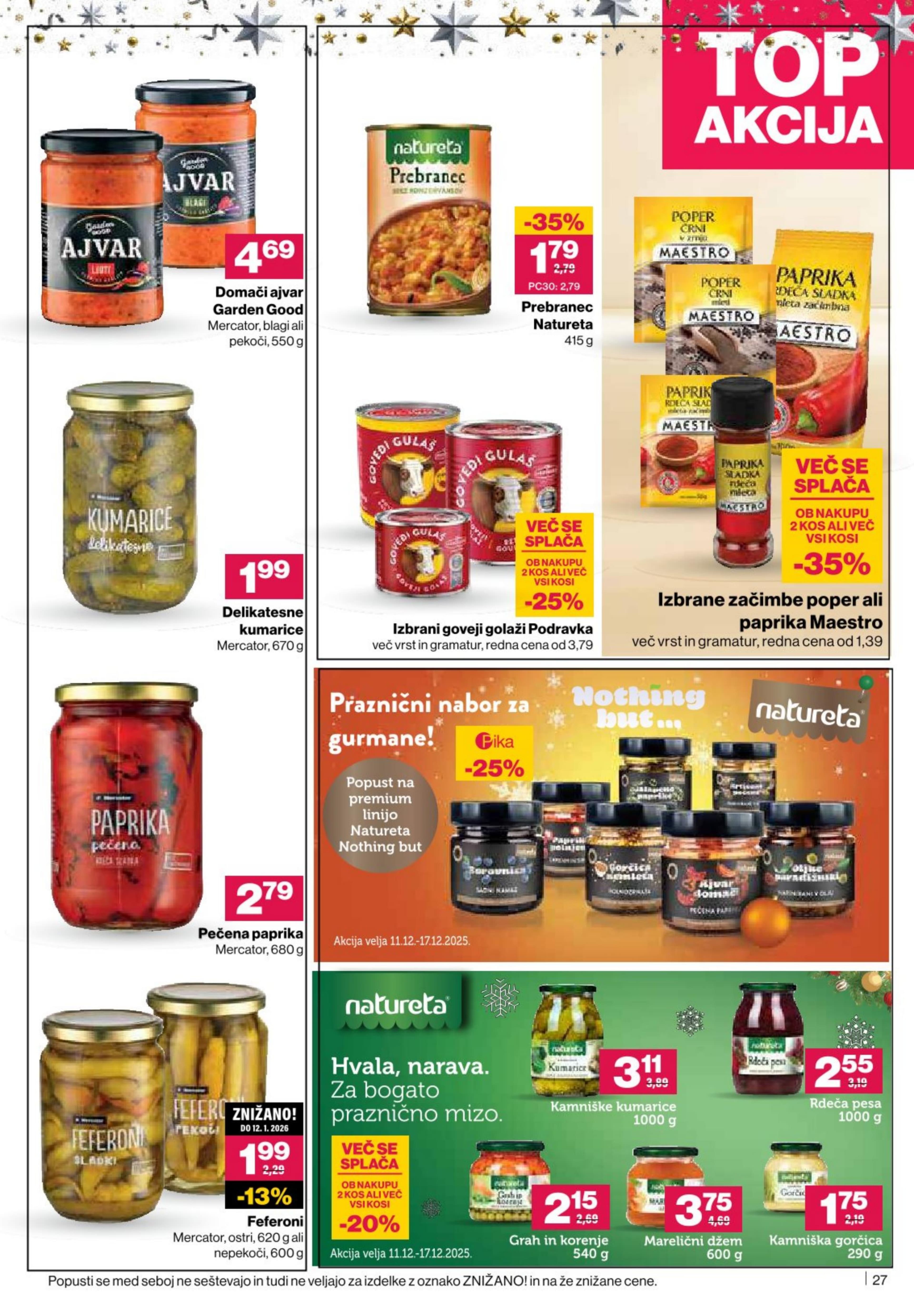 Stran 27. Mercator kataloga - Akcije od 11.12. do 17.12.2025.