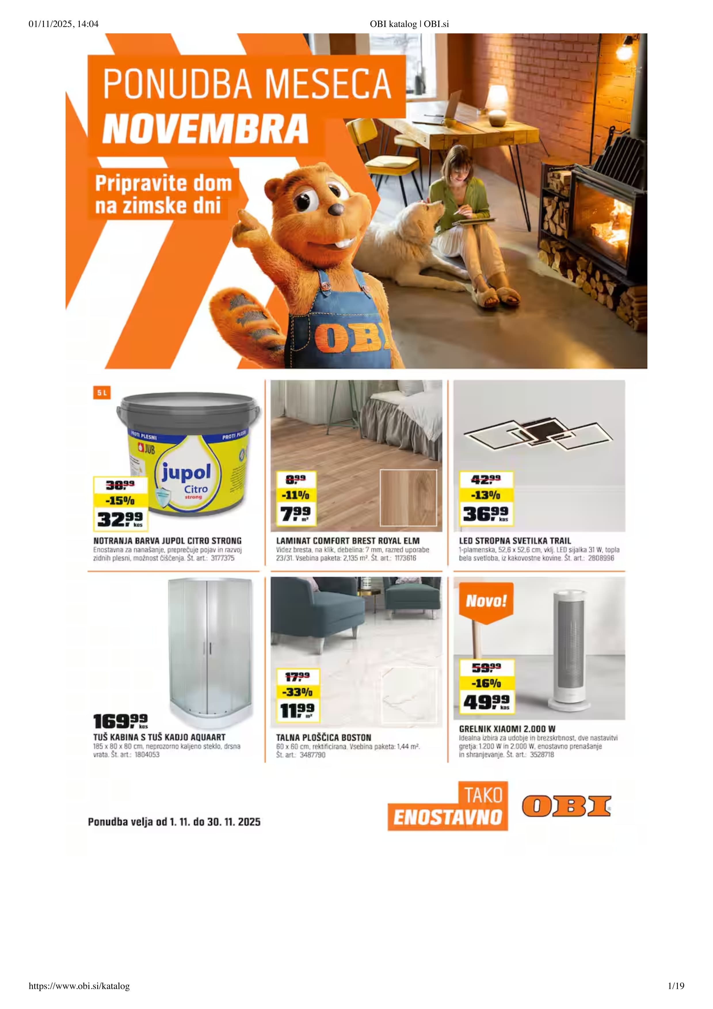 Stran 1. Obi kataloga - Akcije od 01.11. do 30.11.2025.