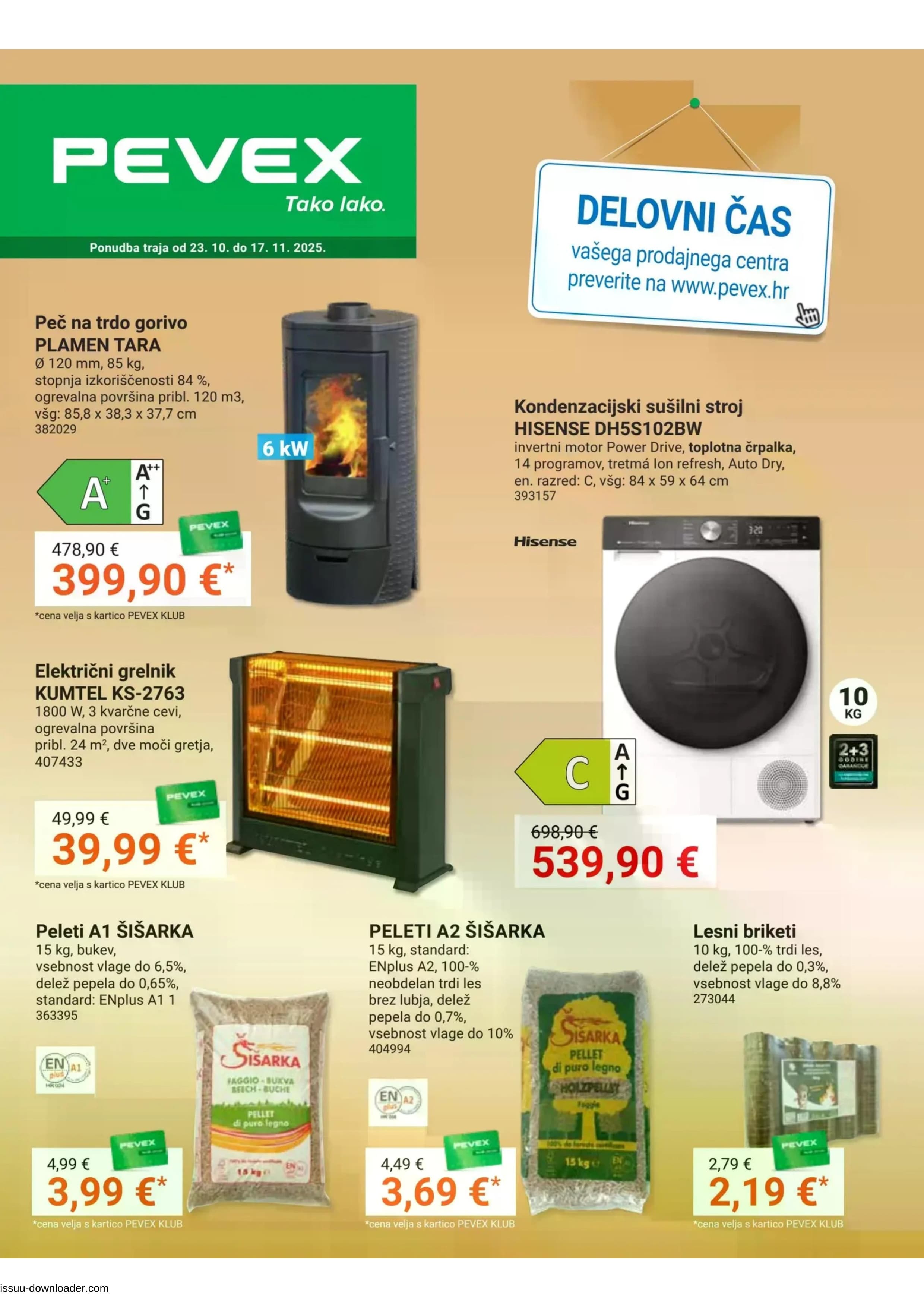 Stran 1. Pevex kataloga - Akcije od 23.10. do 17.11.2025.