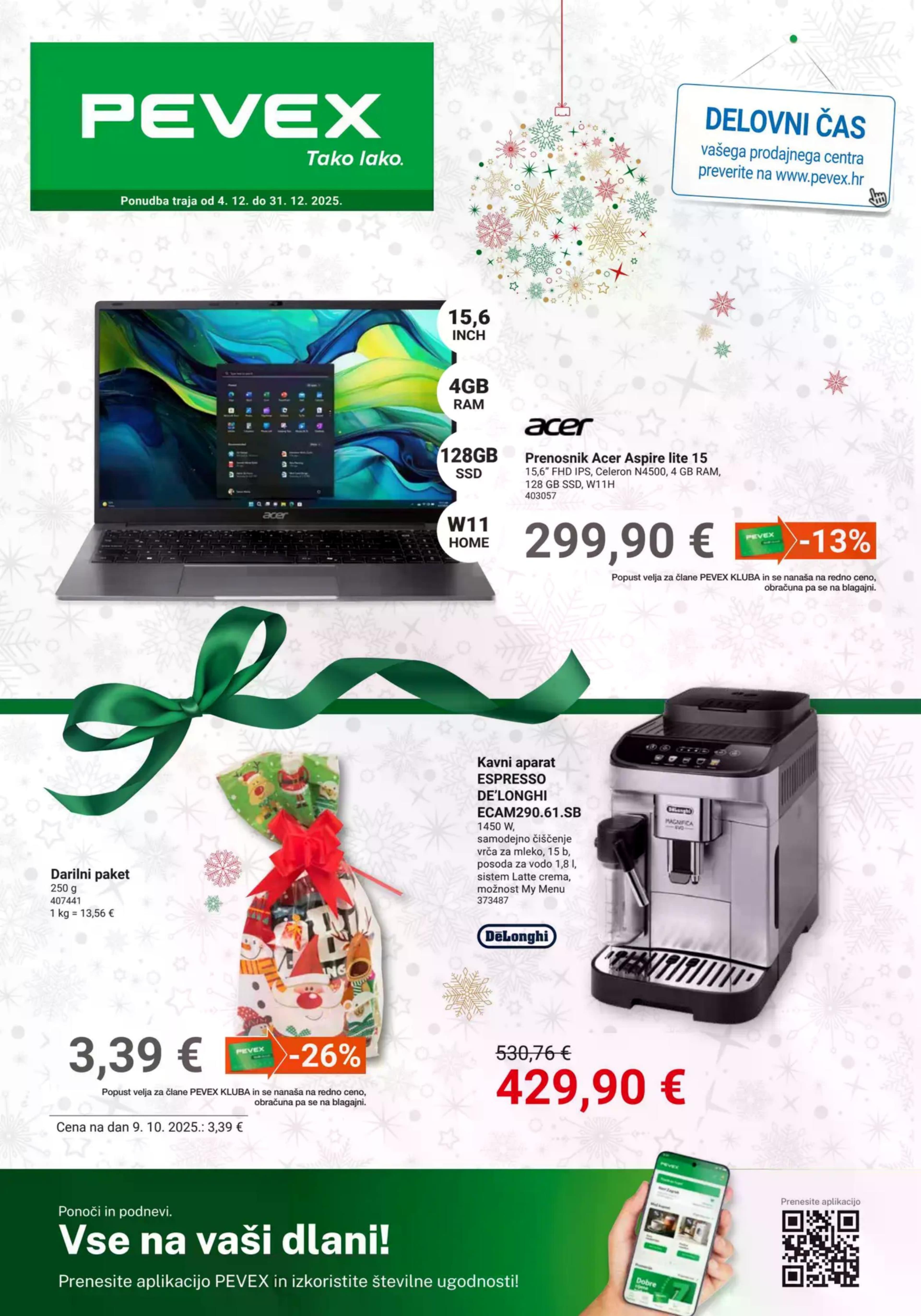 Stran 1. Pevex kataloga - Akcije od 04.12. do 31.12.2025.