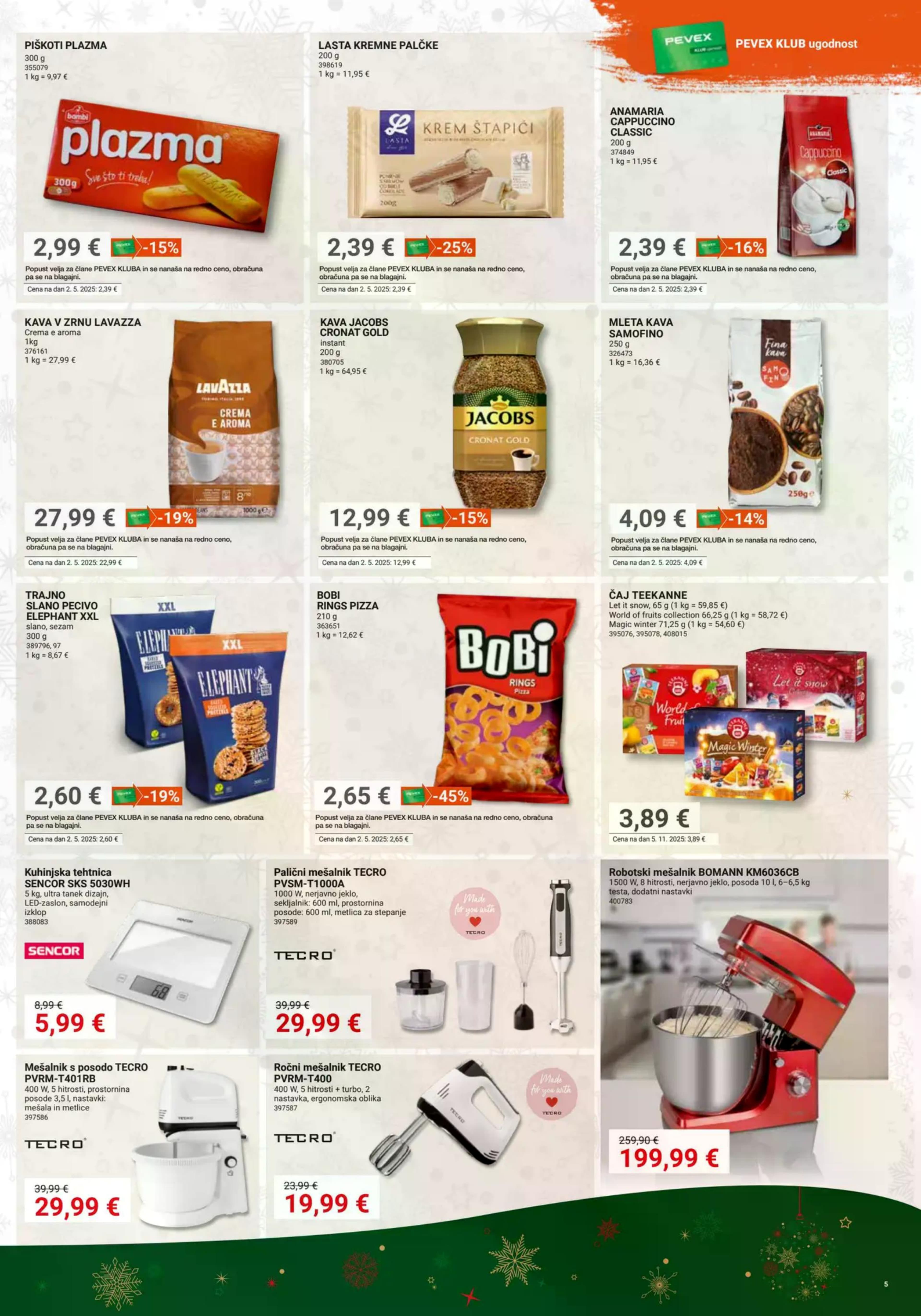 Stran 5. Pevex kataloga - Akcije od 04.12. do 31.12.2025.