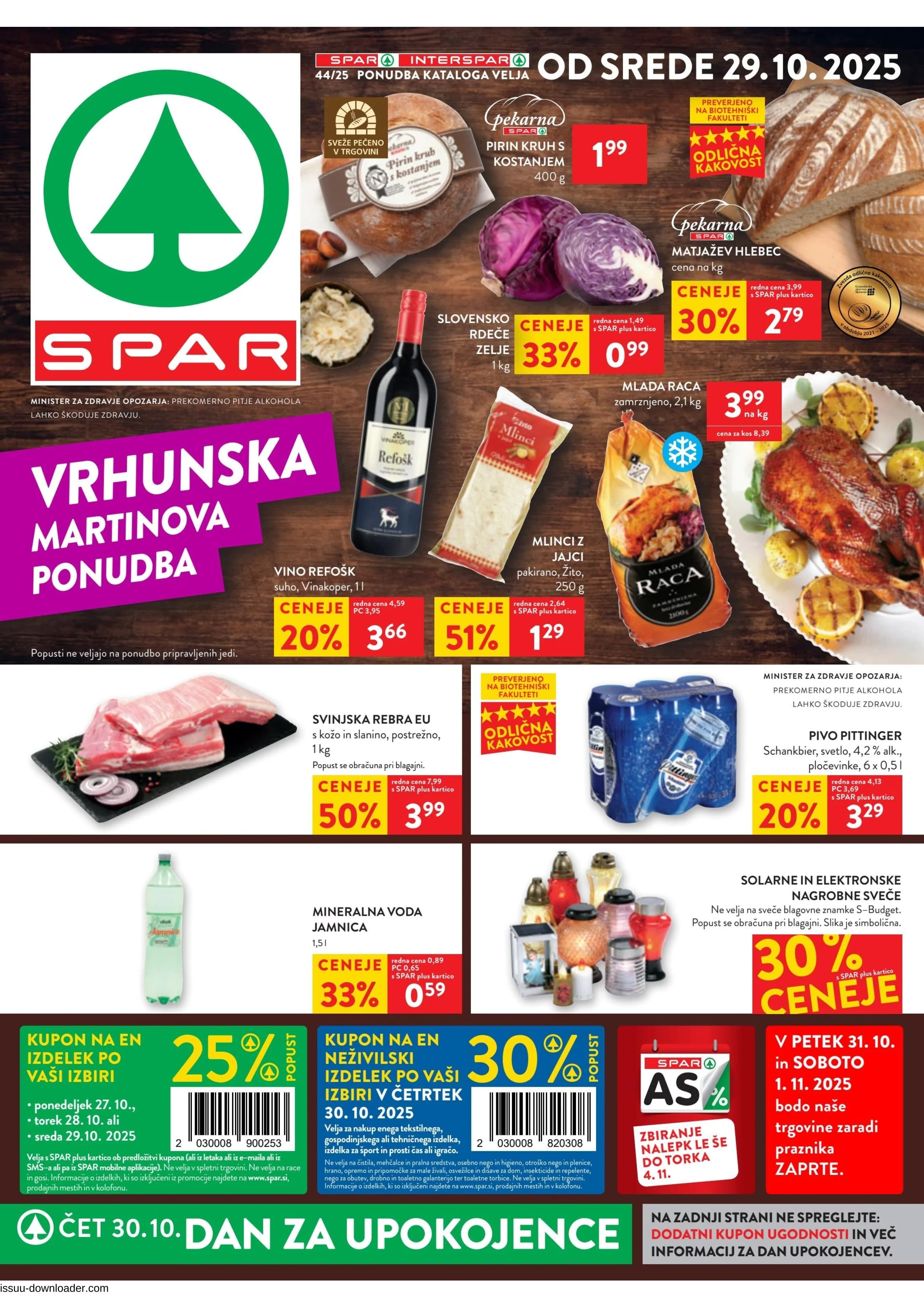 Stran 1. Spar kataloga - Akcije od 29.10. do 04.11.2025.