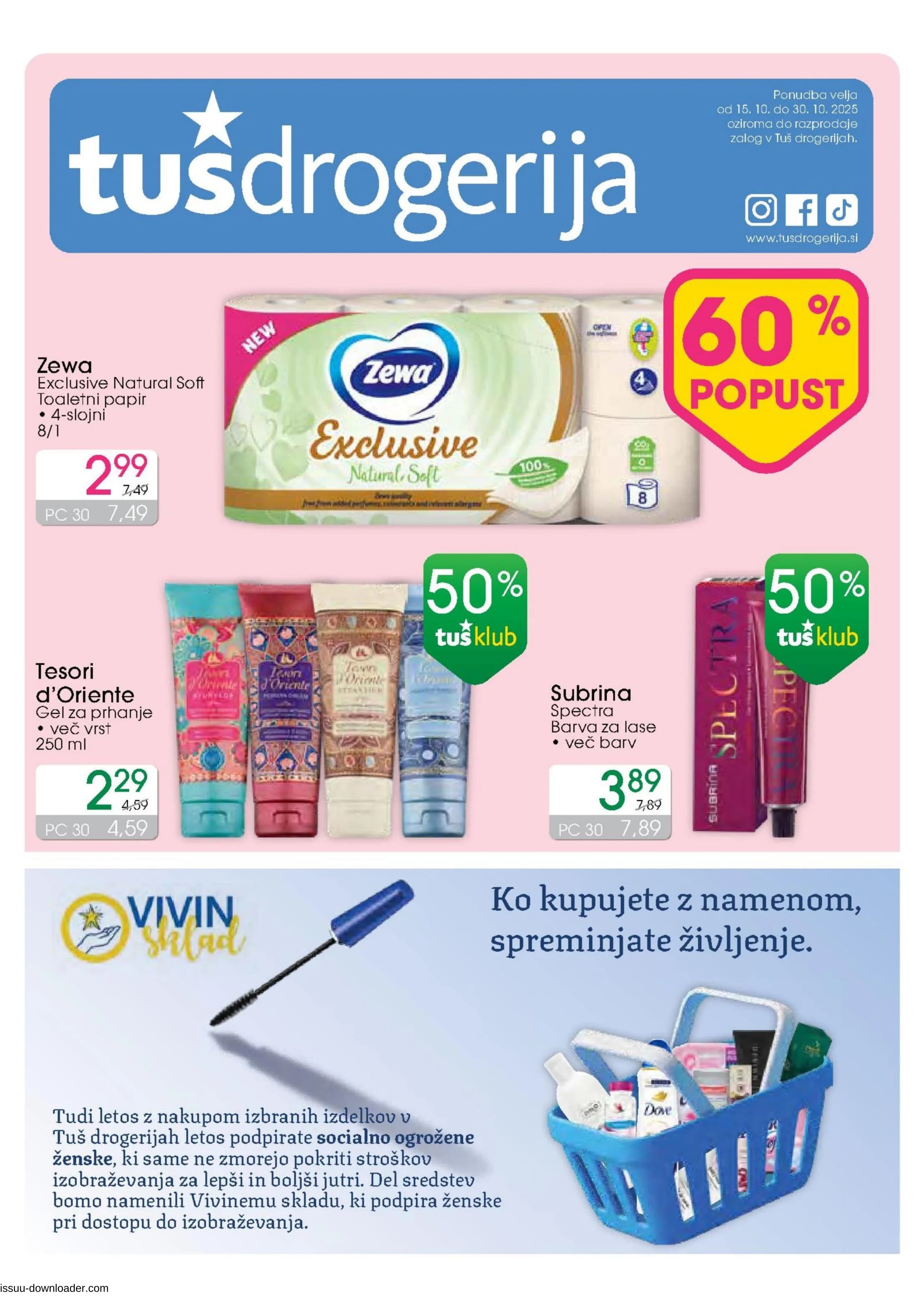 Stran 1. Tuš kataloga - Akcije od 15.10. do 30.10.2025.