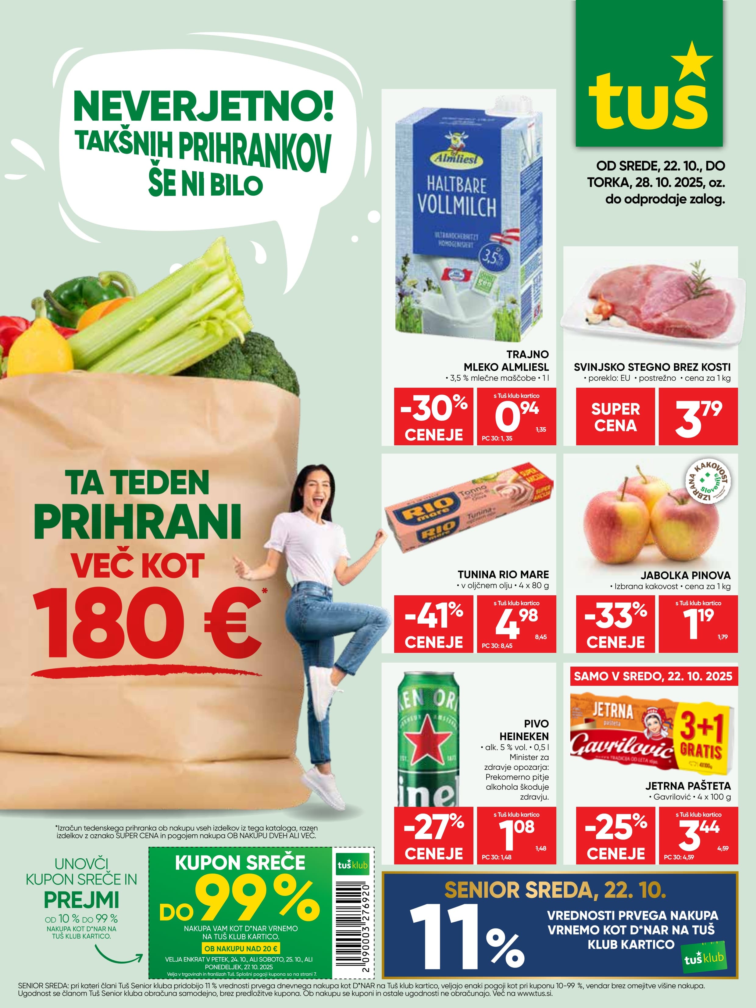 Stran 1. Tuš kataloga - Akcije od 22.10. do 28.10.2025.