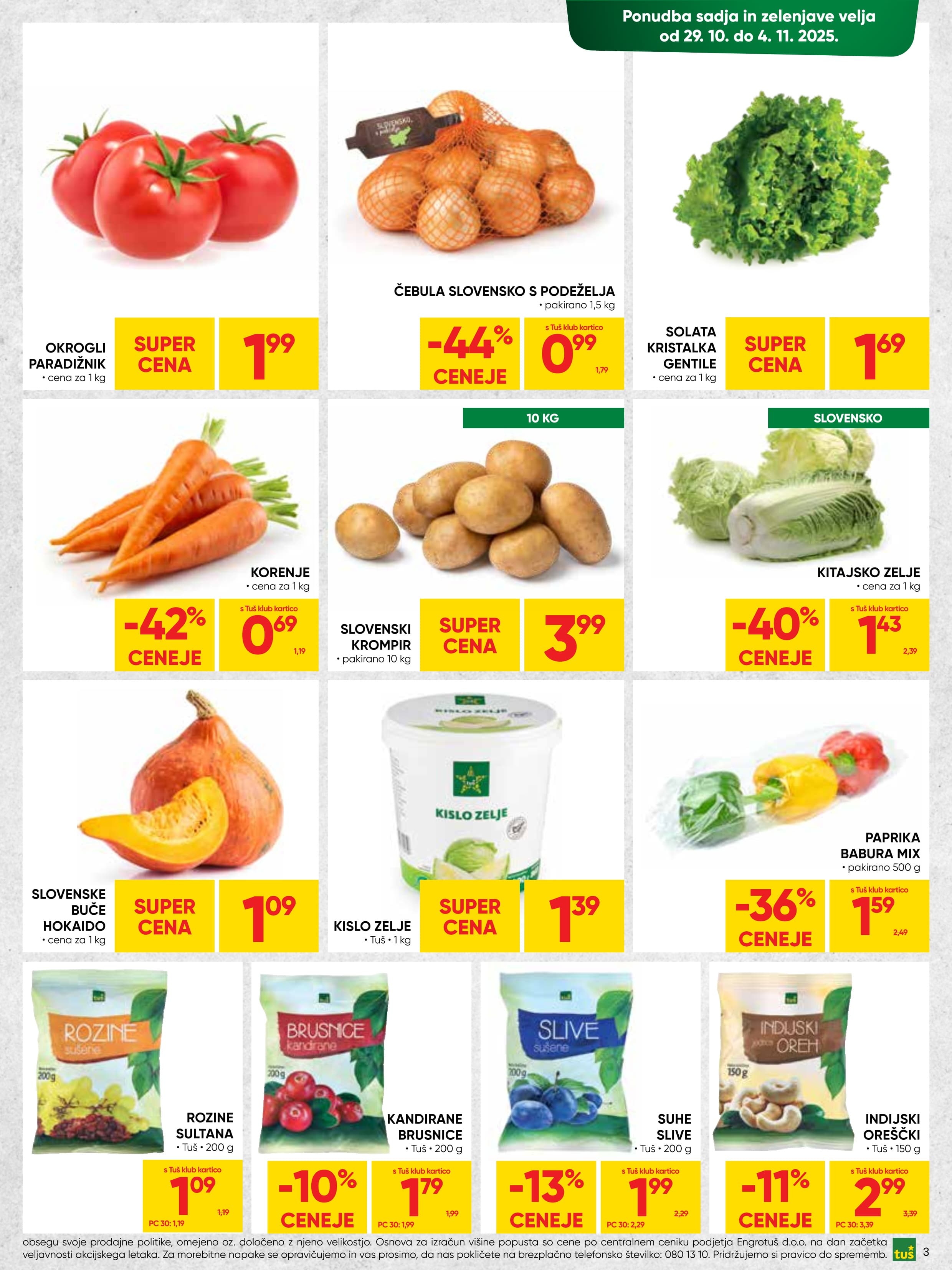 Stran 3. Tuš kataloga - Akcije od 29.10. do 11.11.2025.