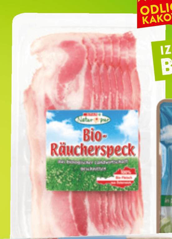 BIO Prekajena slanina 80 g SPAR Natur pur