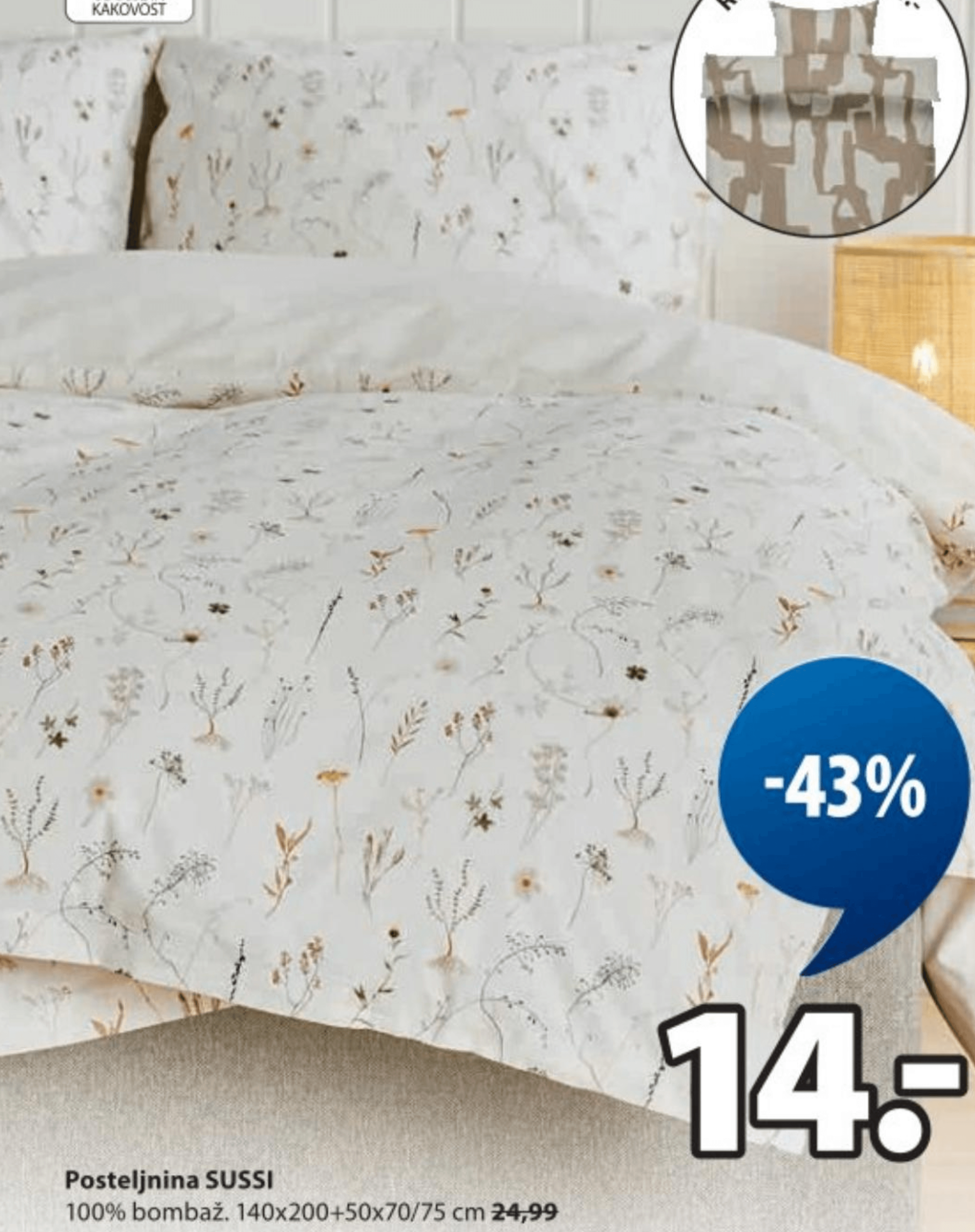 Posteljnina SUSSI 140x200+50x70/75 cm