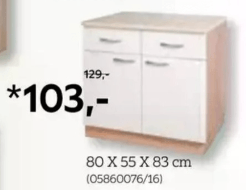 Kuhinjski spodnji element z vrati in predali