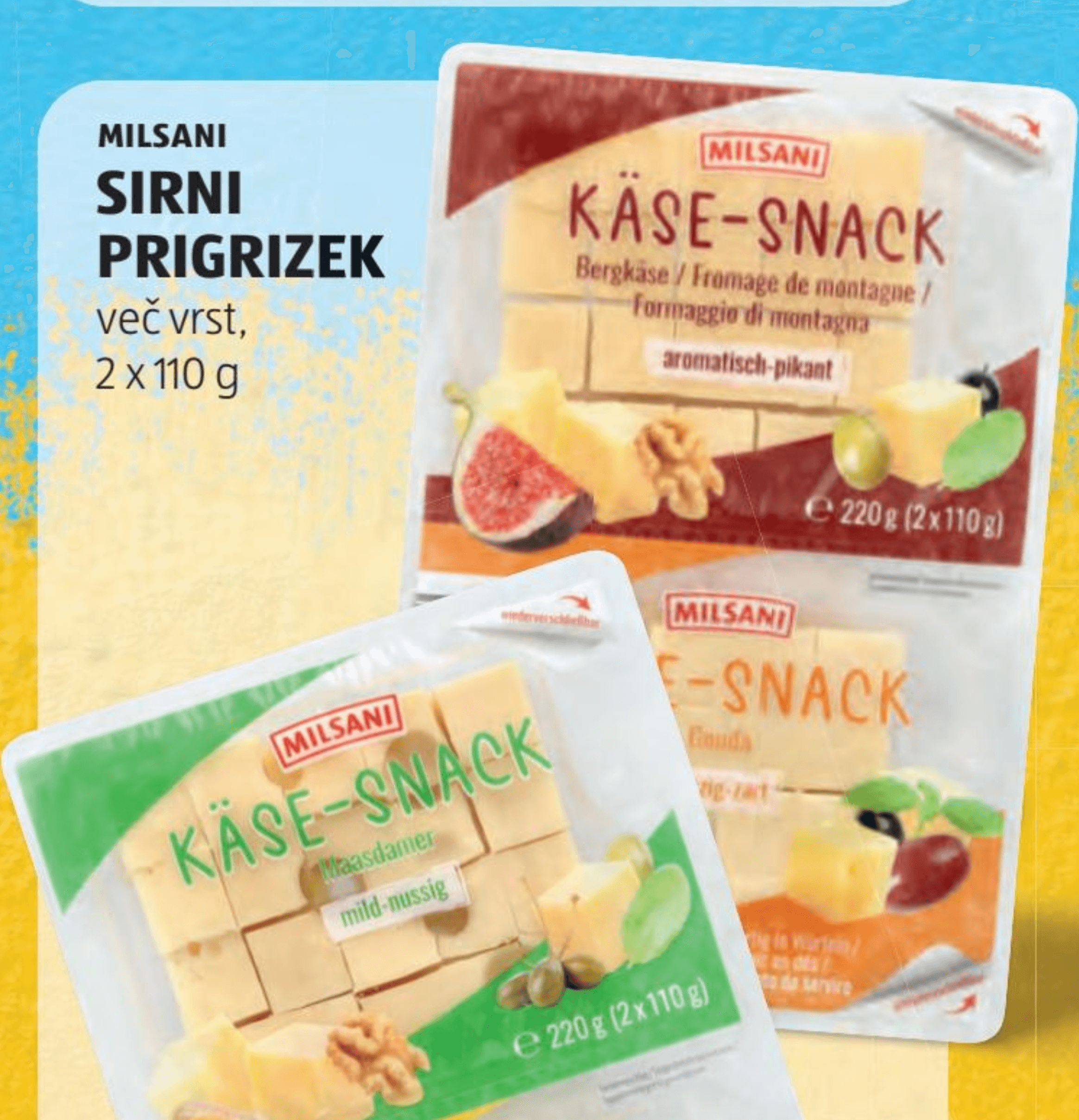 Milsani Sirni Prigrizek 2 x 110 g