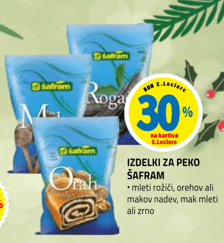 Šafram Izdelki za peko