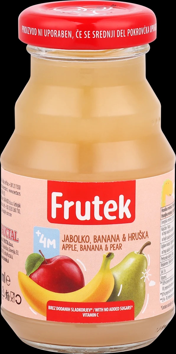 Frutek napitek iz jabolk, banan in hrušk 125 ml