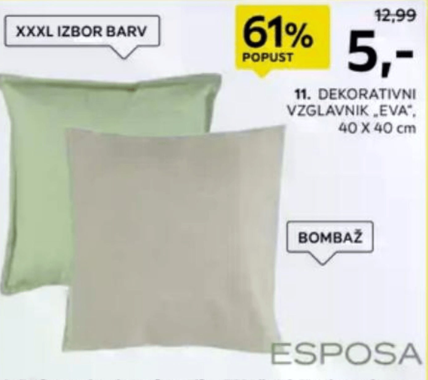 Dekorativni vzglavnik „EVA" 40 X 40 cm