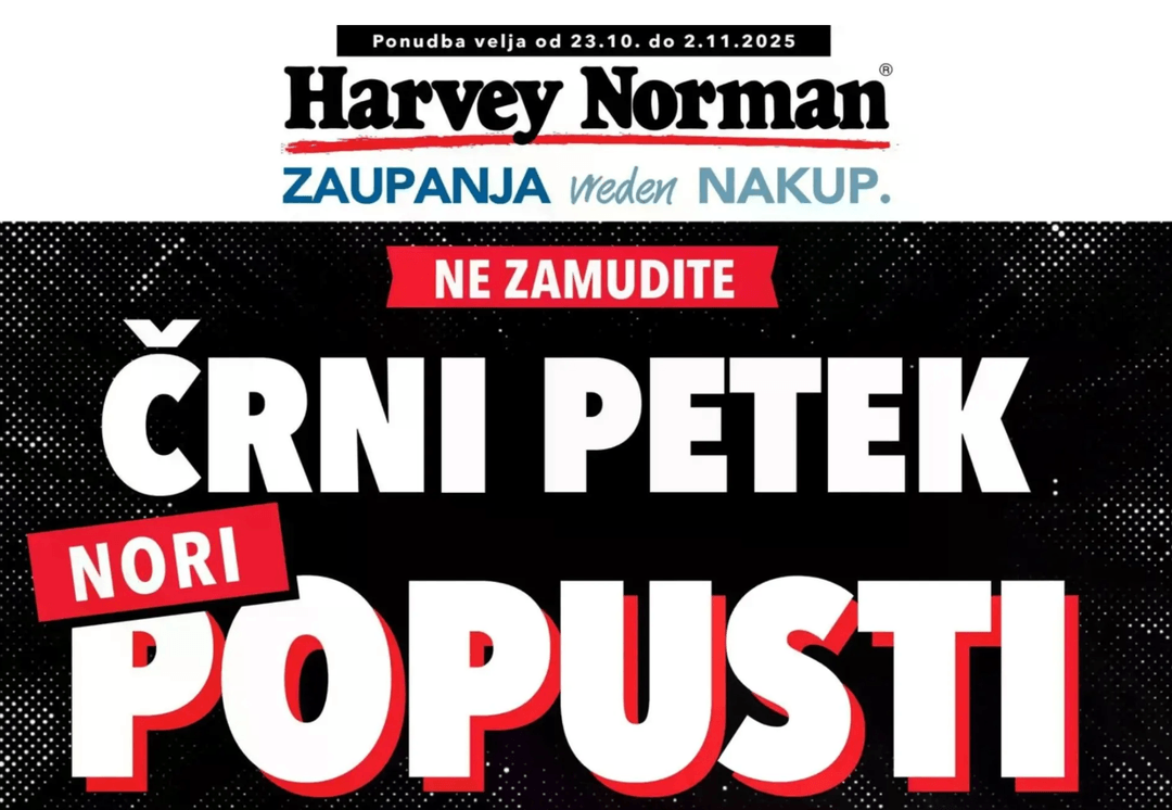 Harvey Norman katalog Črni petek od 23.10. do 02.11.2025