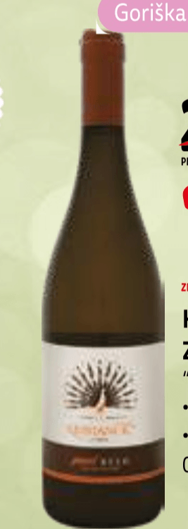 Kakovostno vino ZGP Pavo Belo "Dušan Kristančič" 0,75 l