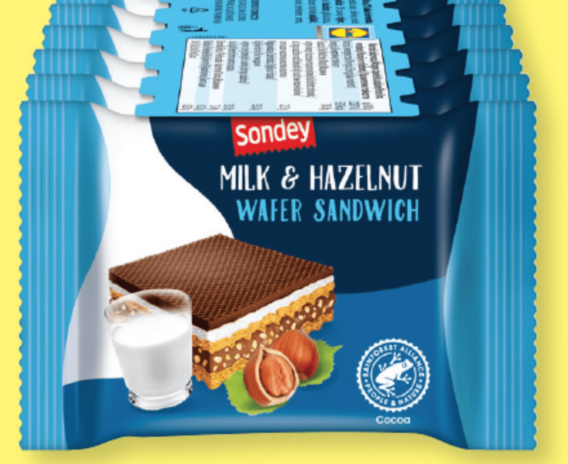 Sondey Vafelj z mlečno in lešnikovo kremo XXL 300 g