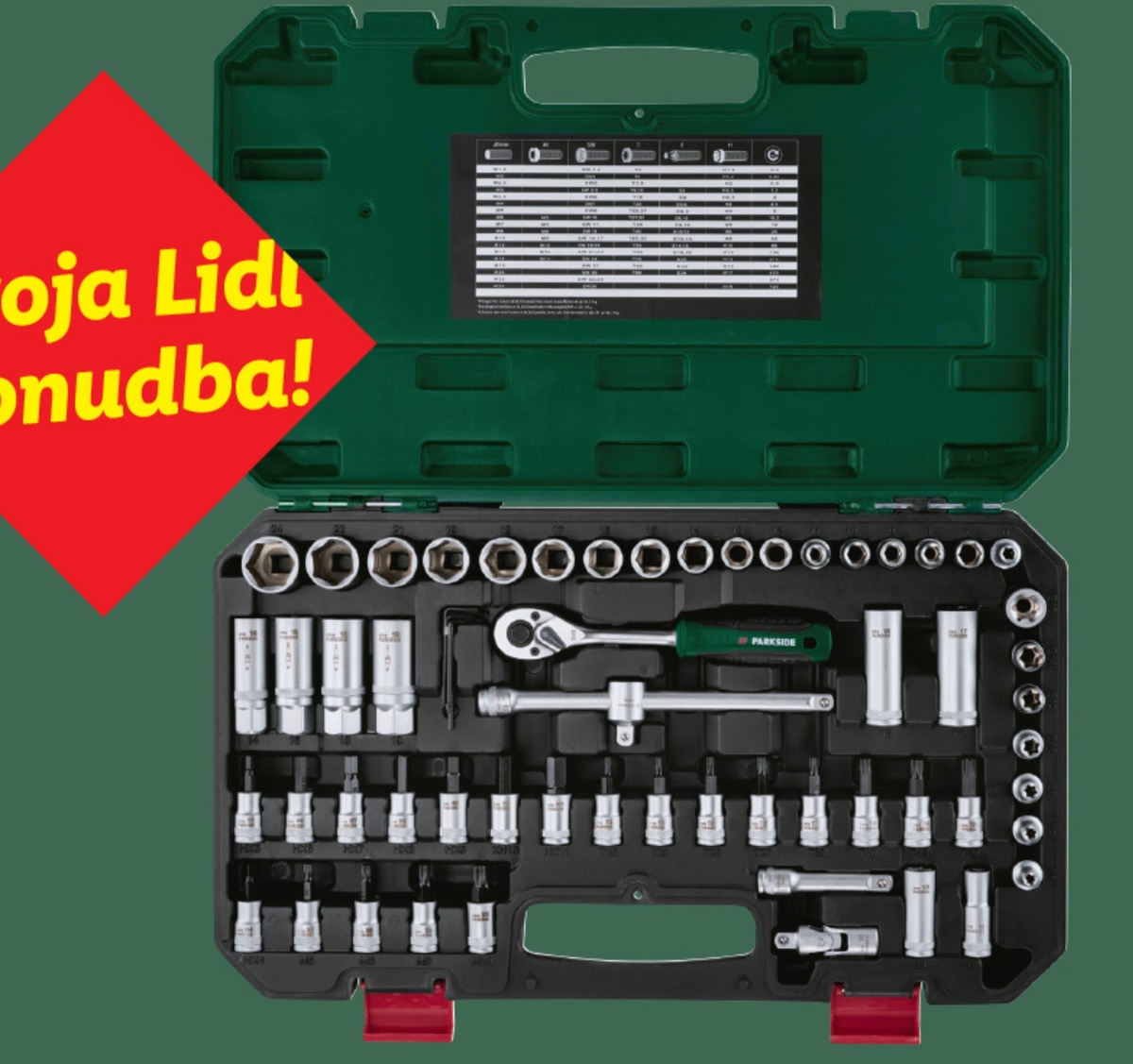 PARKSIDE Komplet nasadnih ključev 65-delni - Akcija v trgovini Lidl