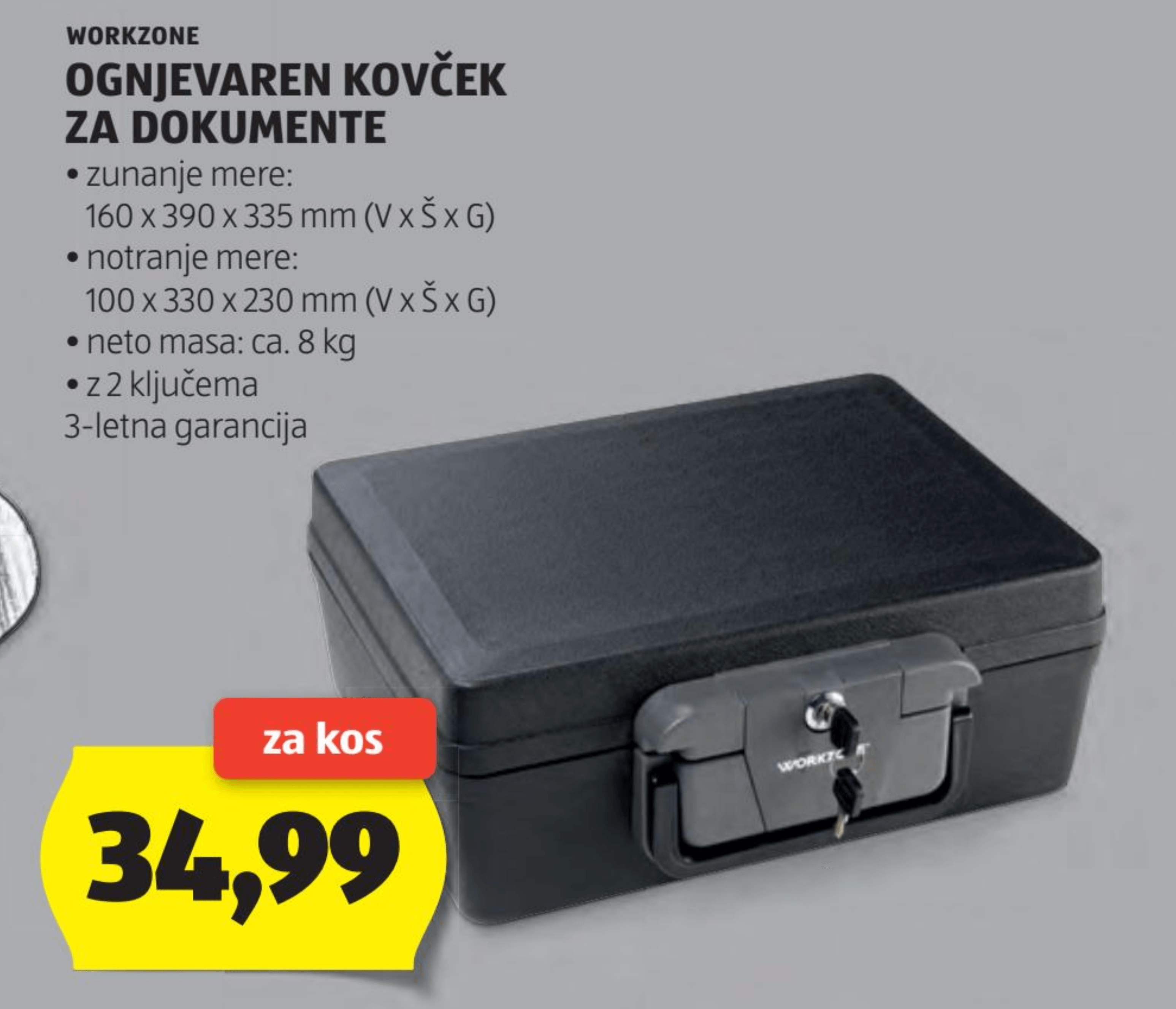 WORKZONE Ognjevaren kovček za dokumente