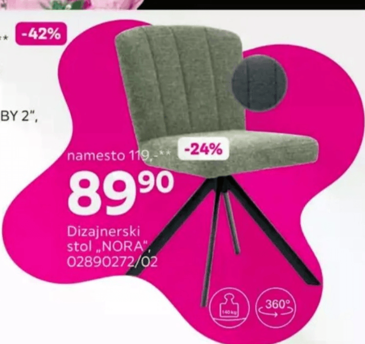 Dizajnerski stol „NORA"