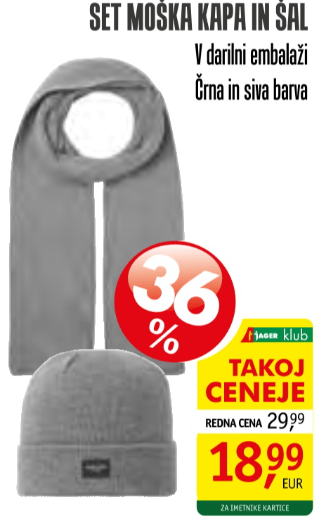 Set moška kapa in šal