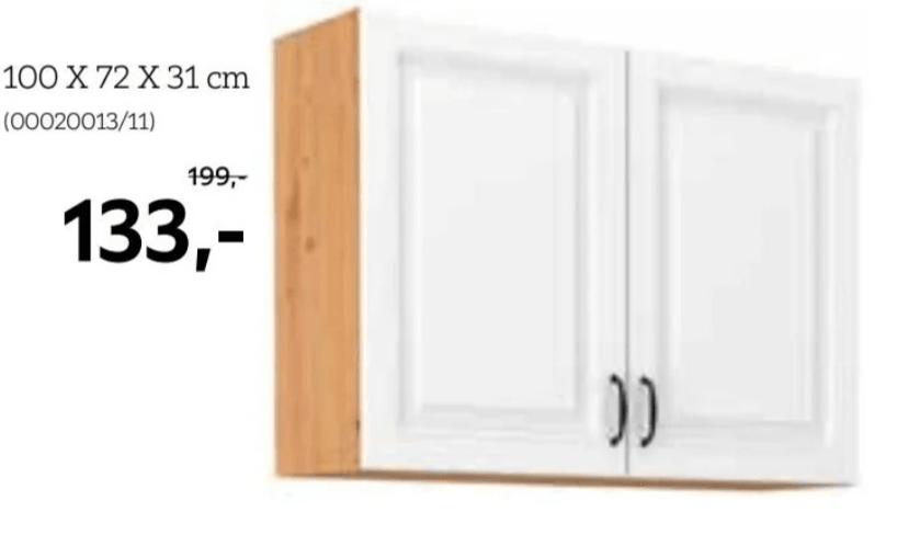 Xora kuhinjski element, viseča omarica z 2 vrati, 100 X 72 X 31 cm