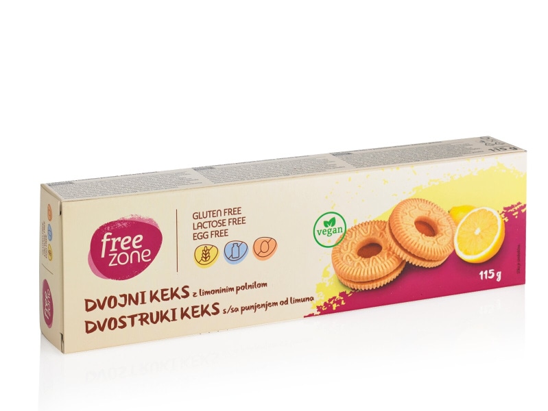 Dvojni keks Free Zone 115 g, 120 g, 115 g